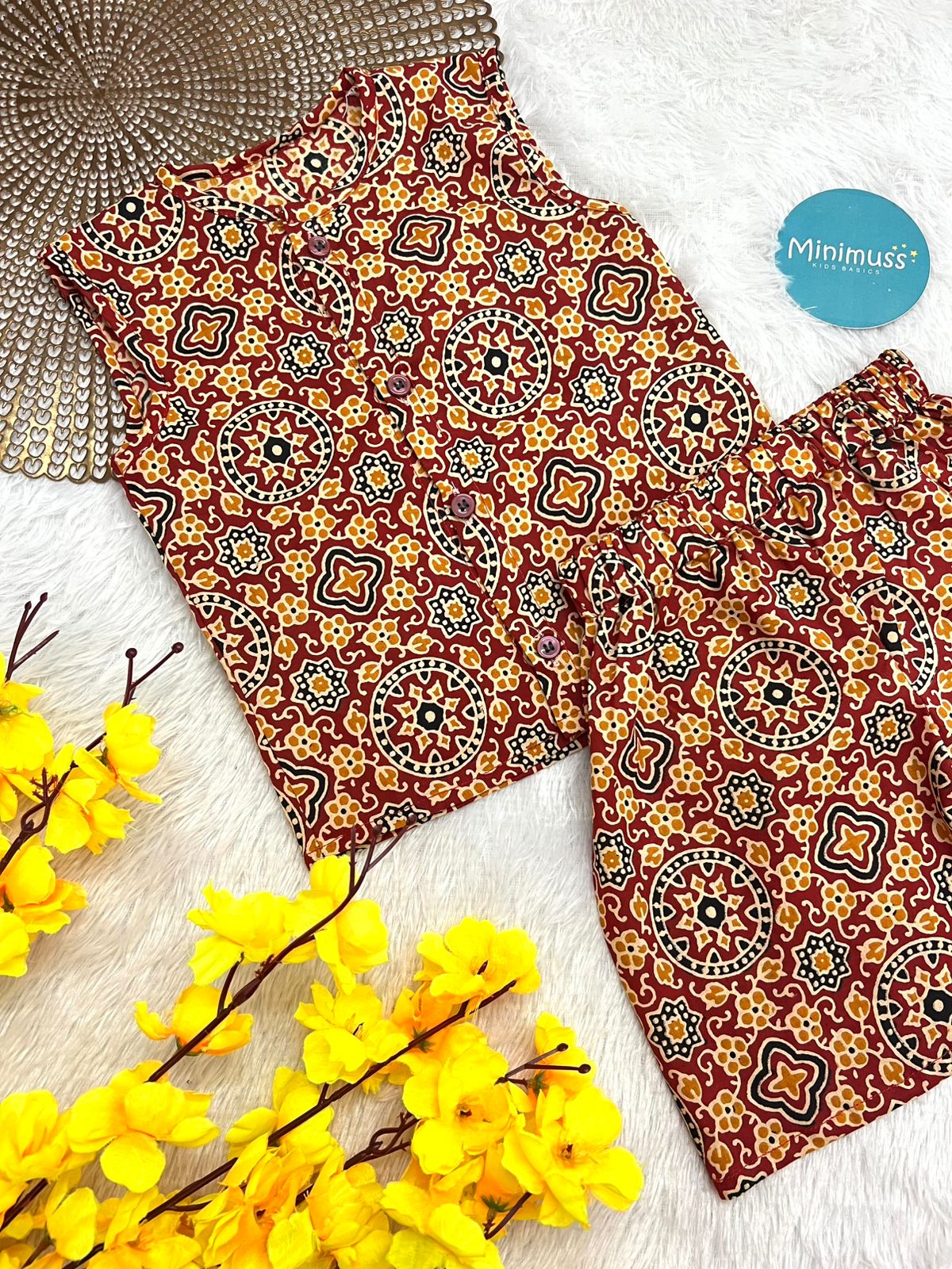 DAILY PLAY - C105 BRICK AJRAKH CO-ORD SET