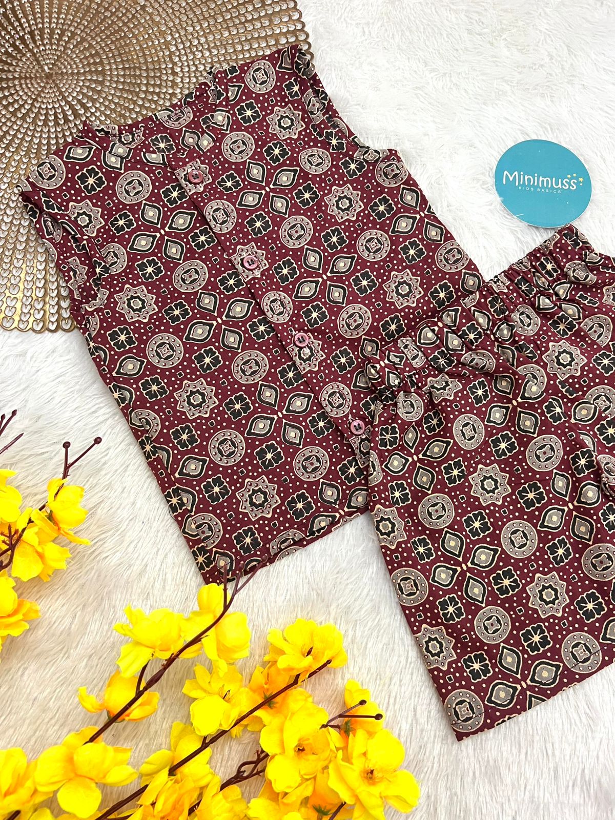 DAILY PLAY - C101 MAROON BLACK AJRAKH CO-ORD SET