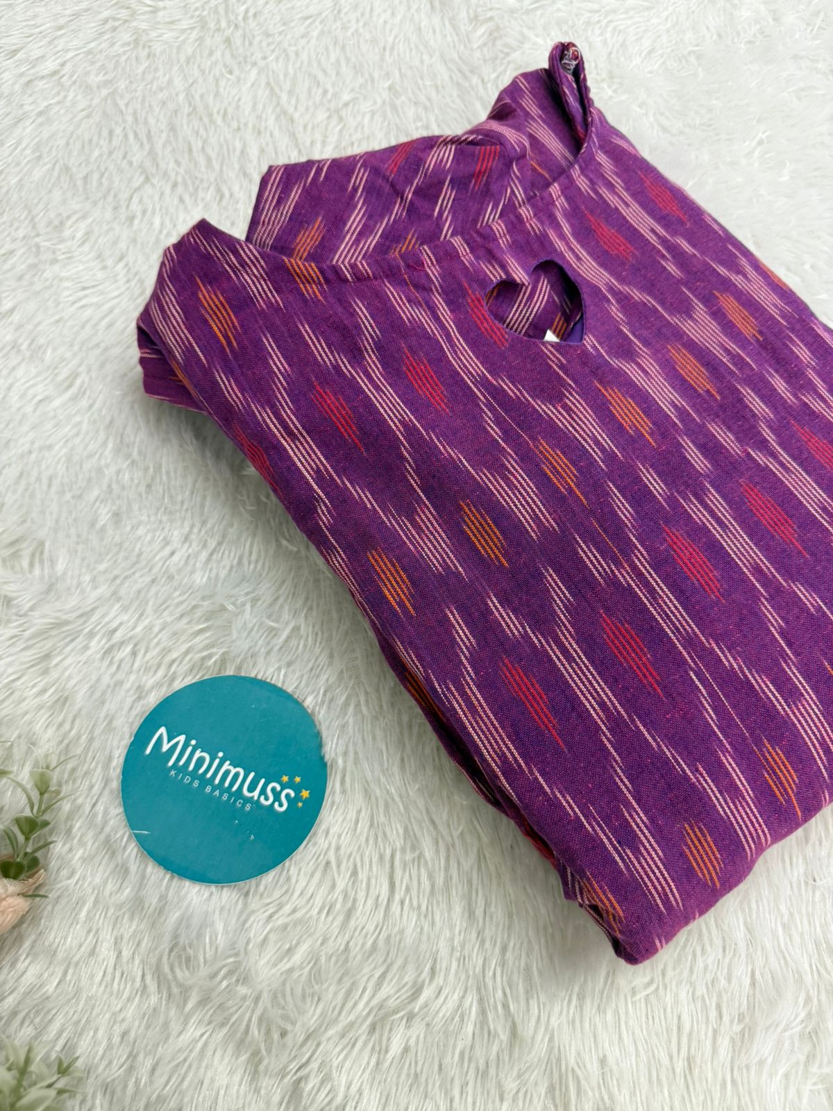 MOM'S MAGIC - MD004 PURPLE IKKAT MATERNITY DRESS