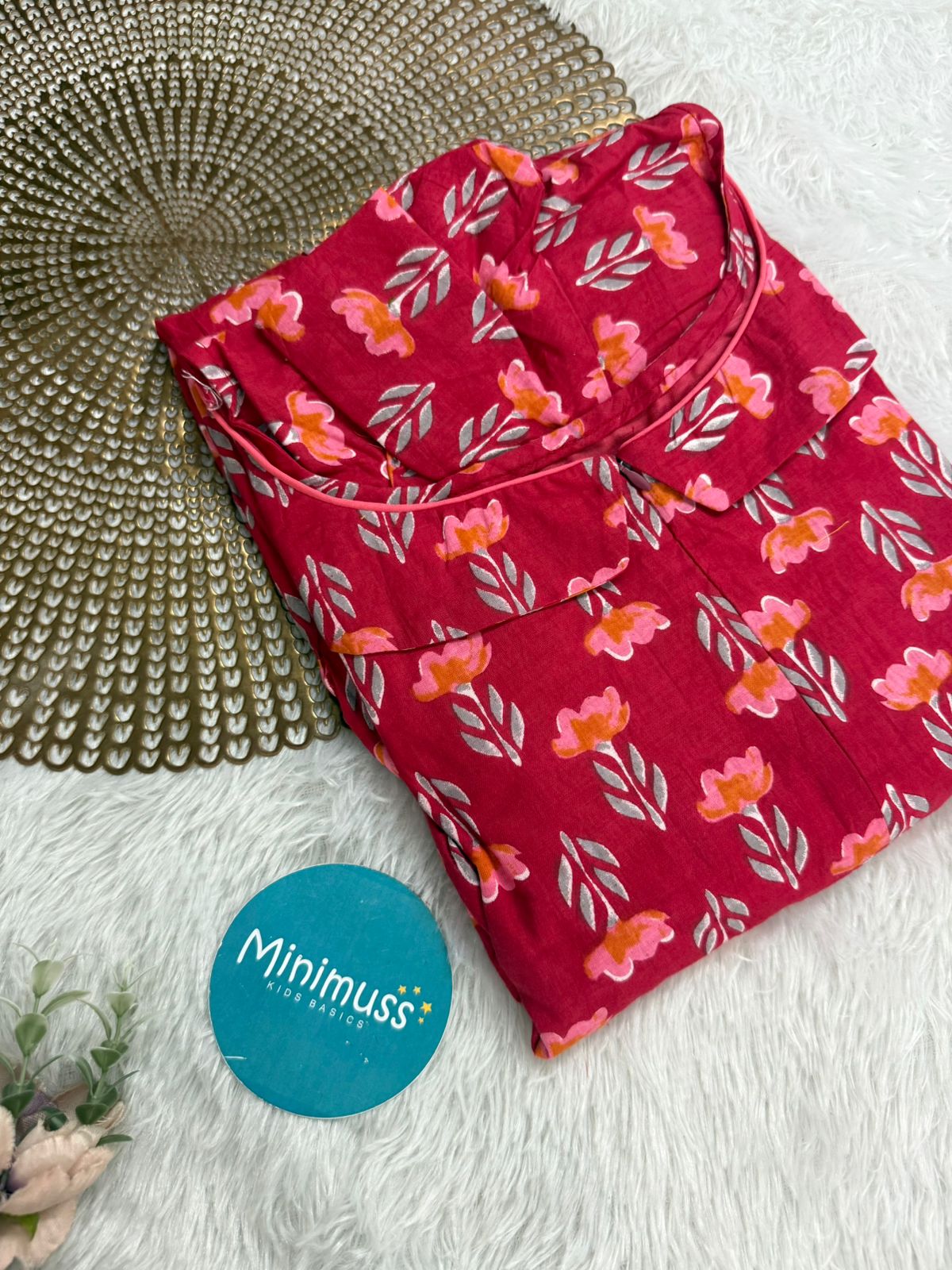 MOM'S MAGIC - MD008 RED FLORAL MATERNITY DRESS