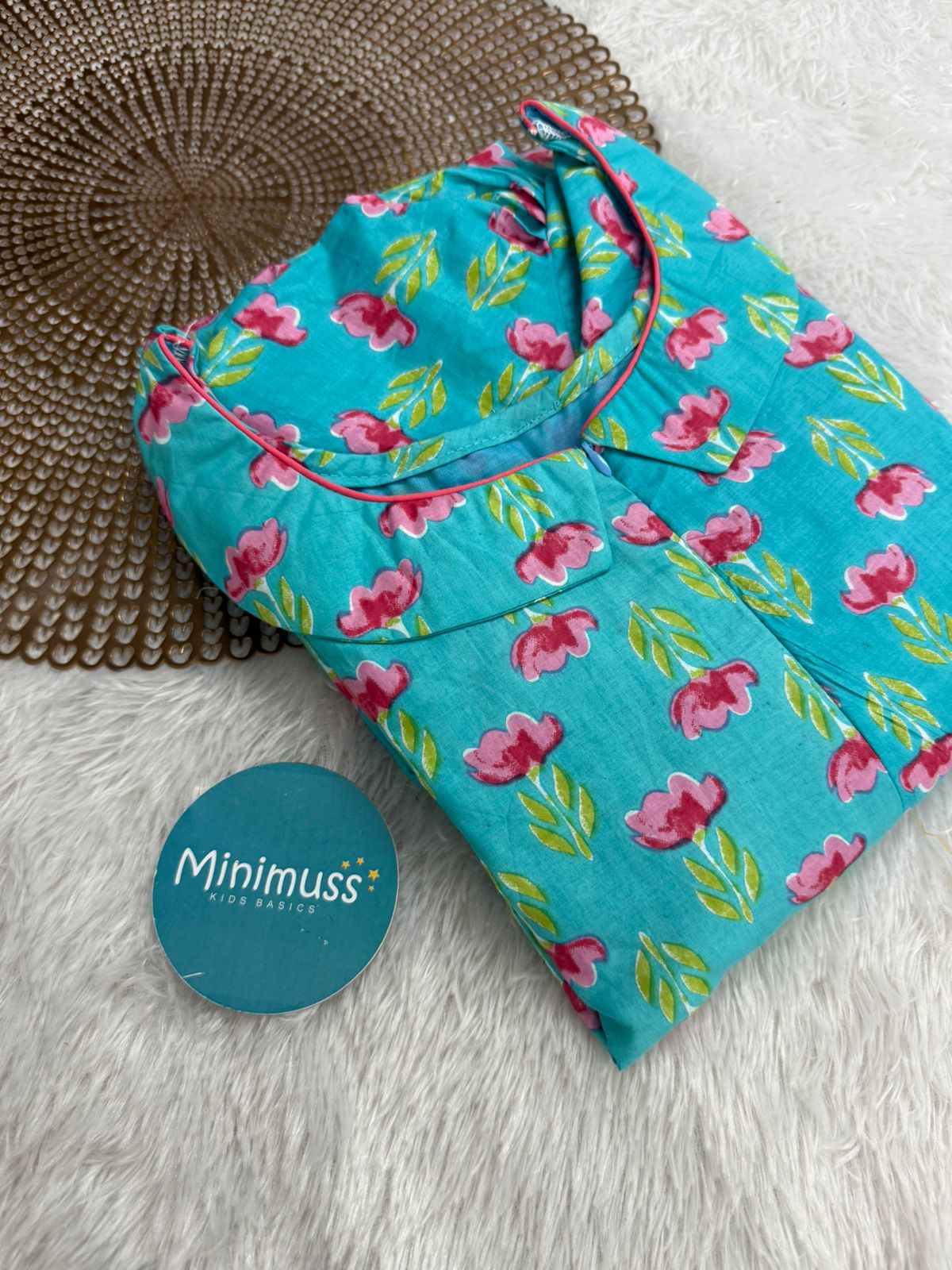 MOM'S MAGIC - MD006 BLUE FLORAL MATERNITY DRESS