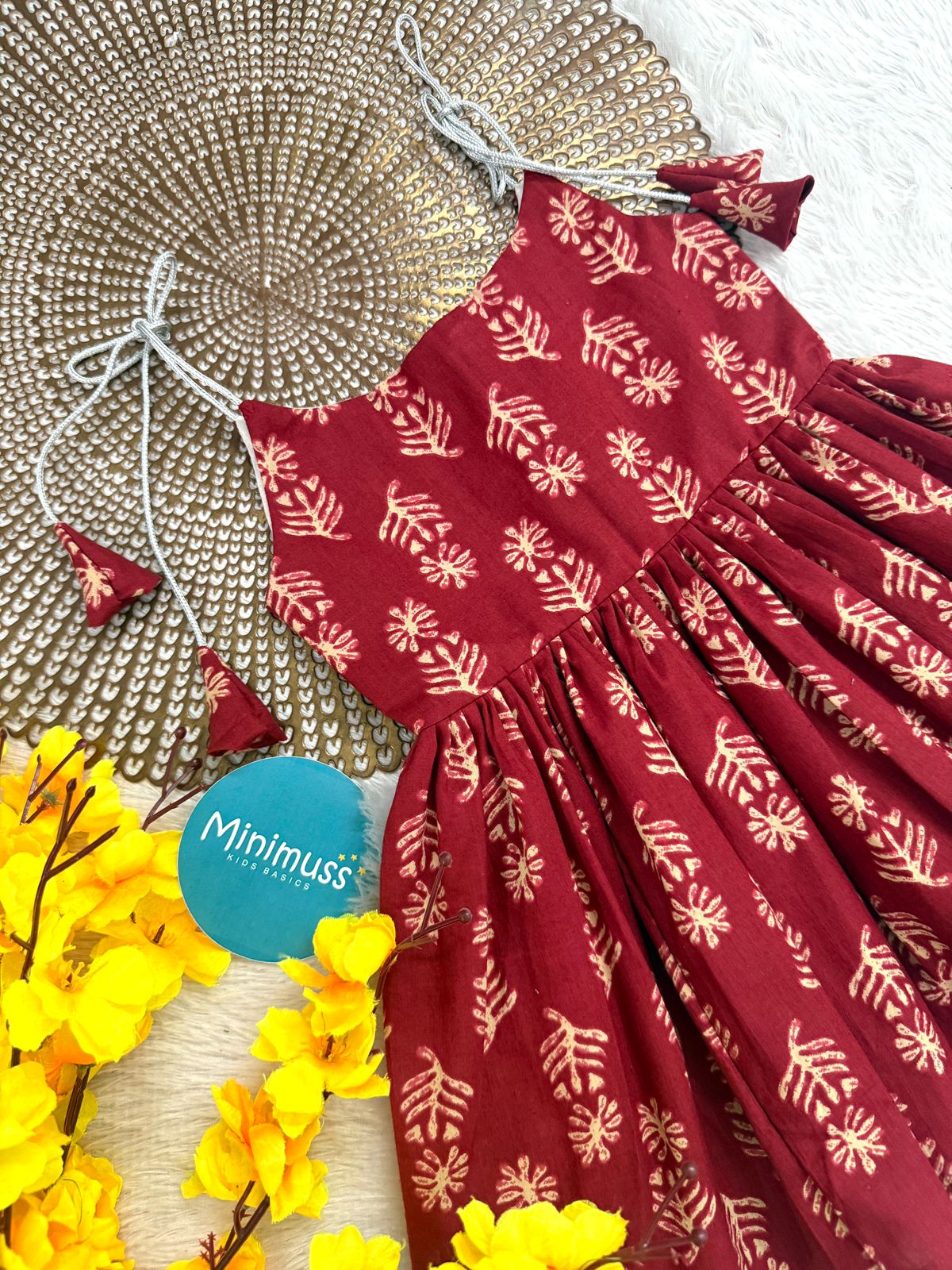 MINI GLOW -F06 - MAROON KNOTTED FROCK