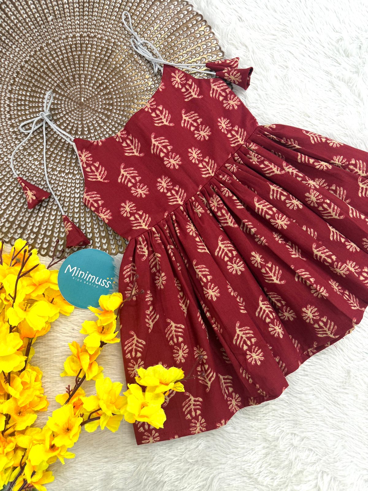 MINI GLOW -F06 - MAROON KNOTTED FROCK