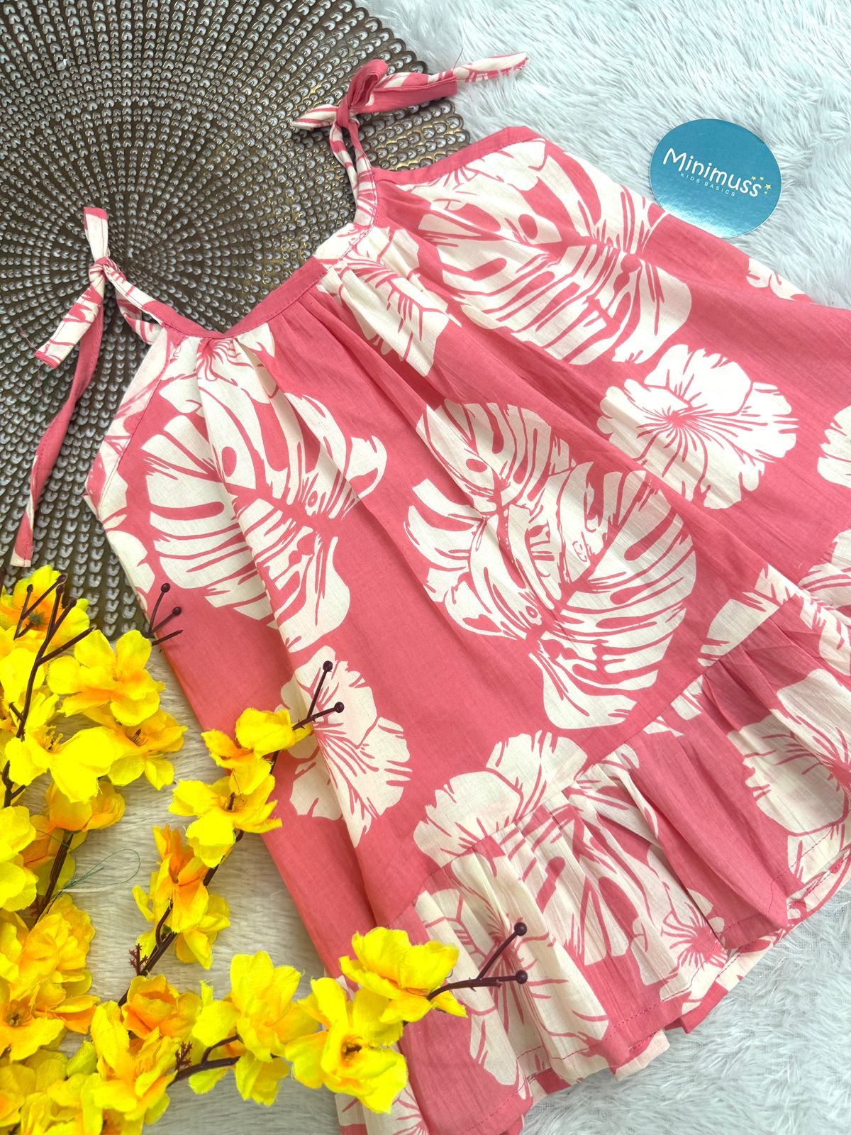 MINI GLOW -F09 - PEACH KNOTTED FROCK