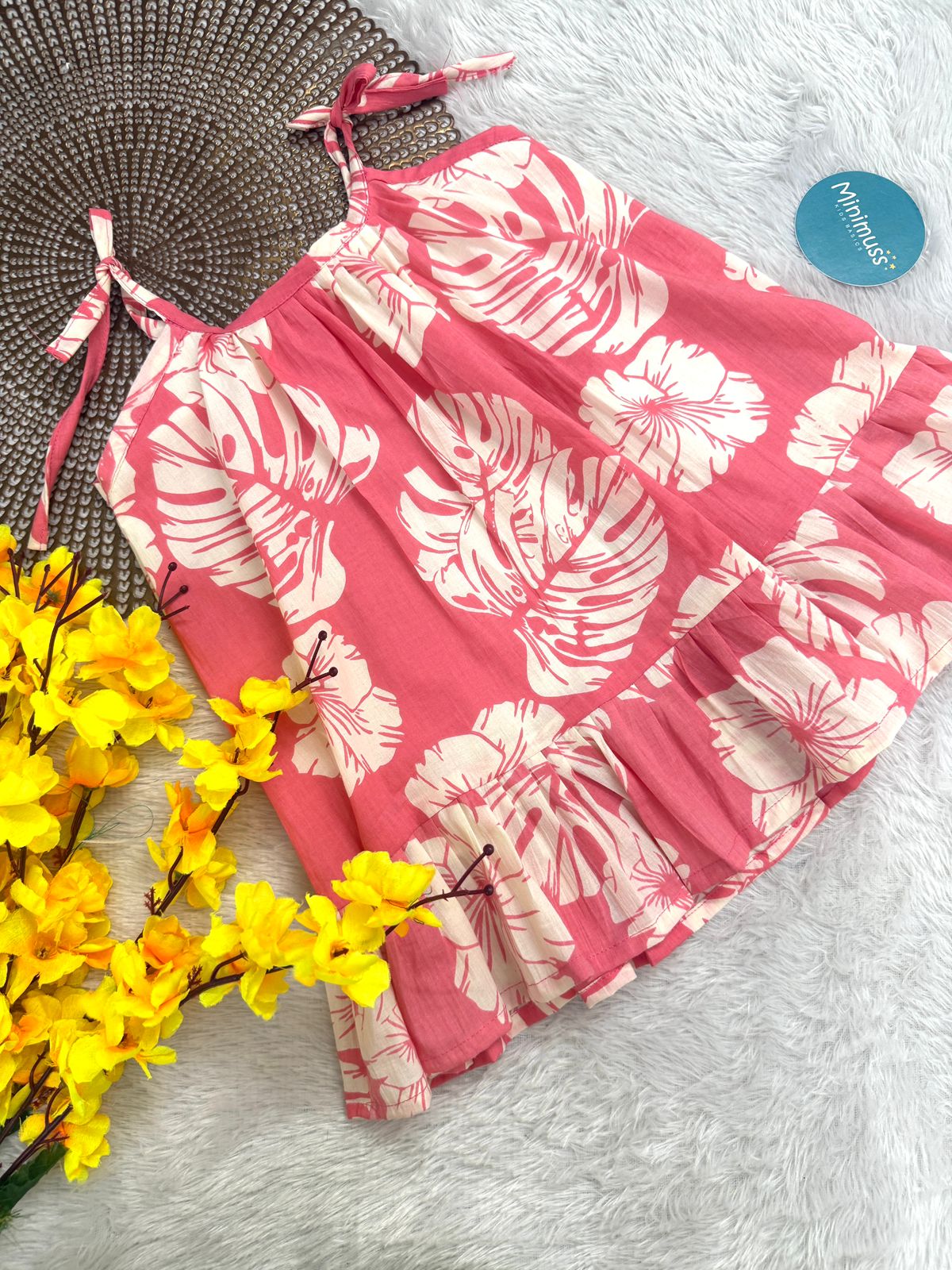 MINI GLOW -F09 - PEACH KNOTTED FROCK