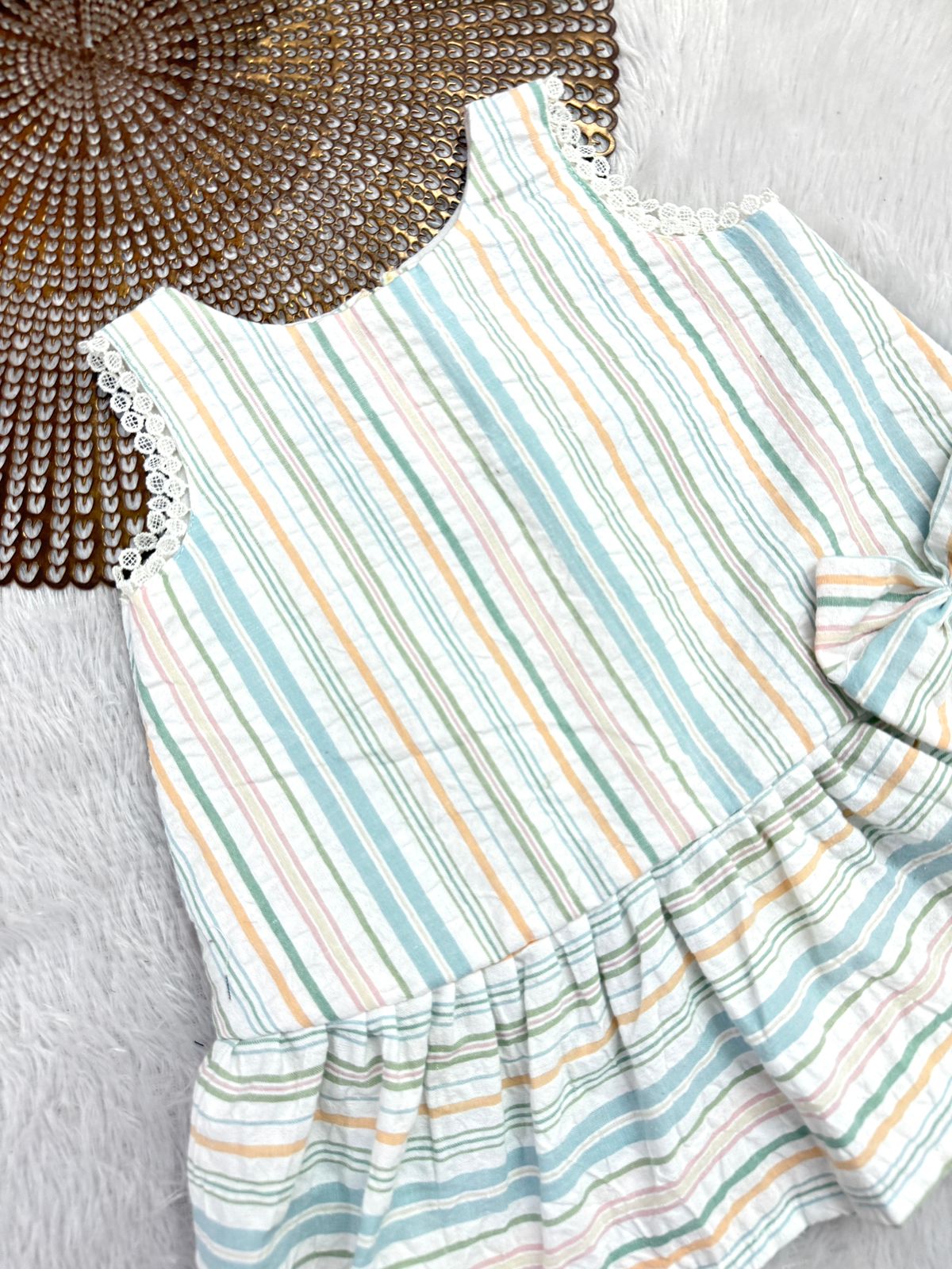 BABY DOLL -F12-  BLUE BOW FROCK