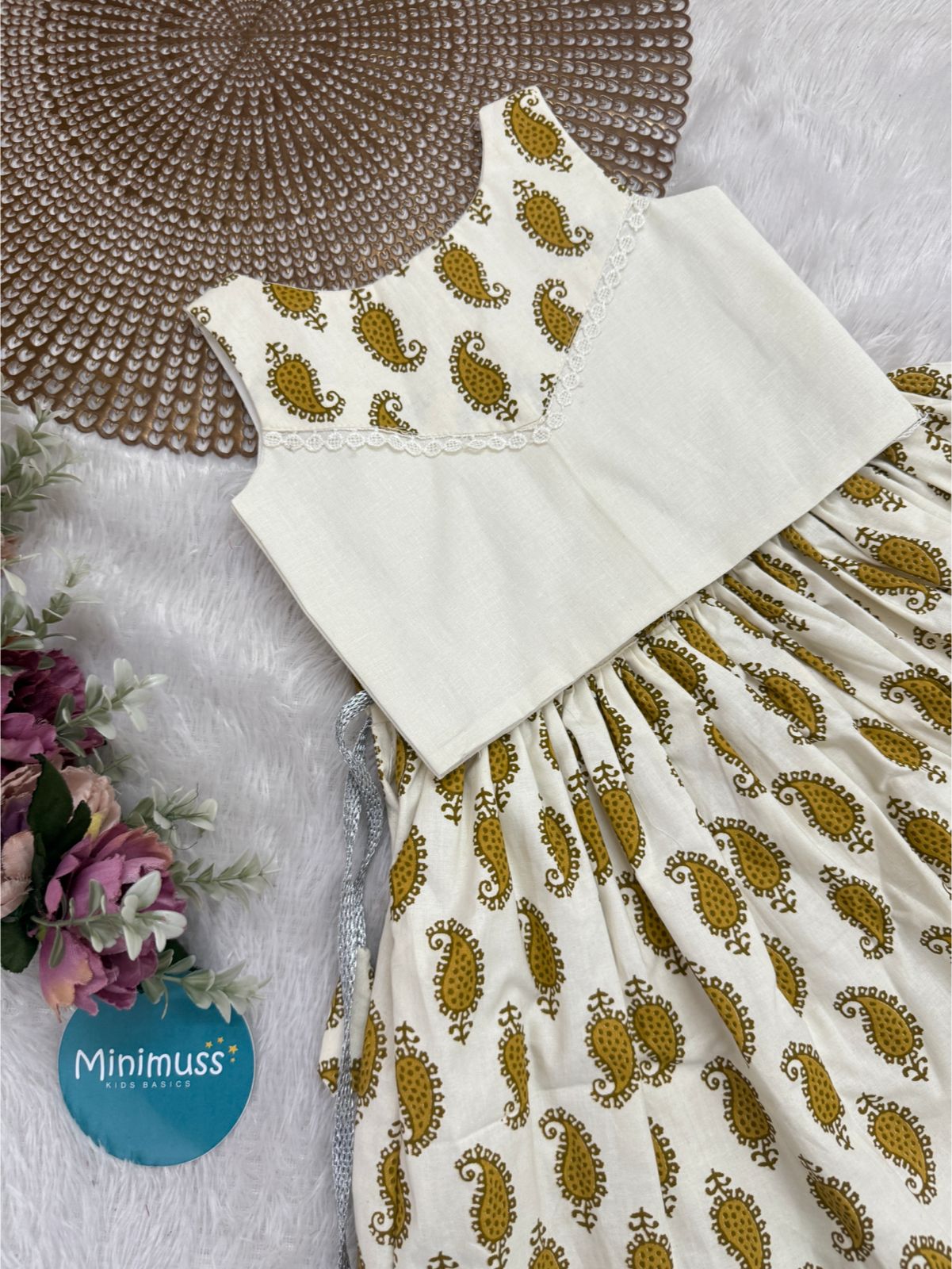 MINI ONAM -M11- MUSTARD MANDALA SKIRT SET