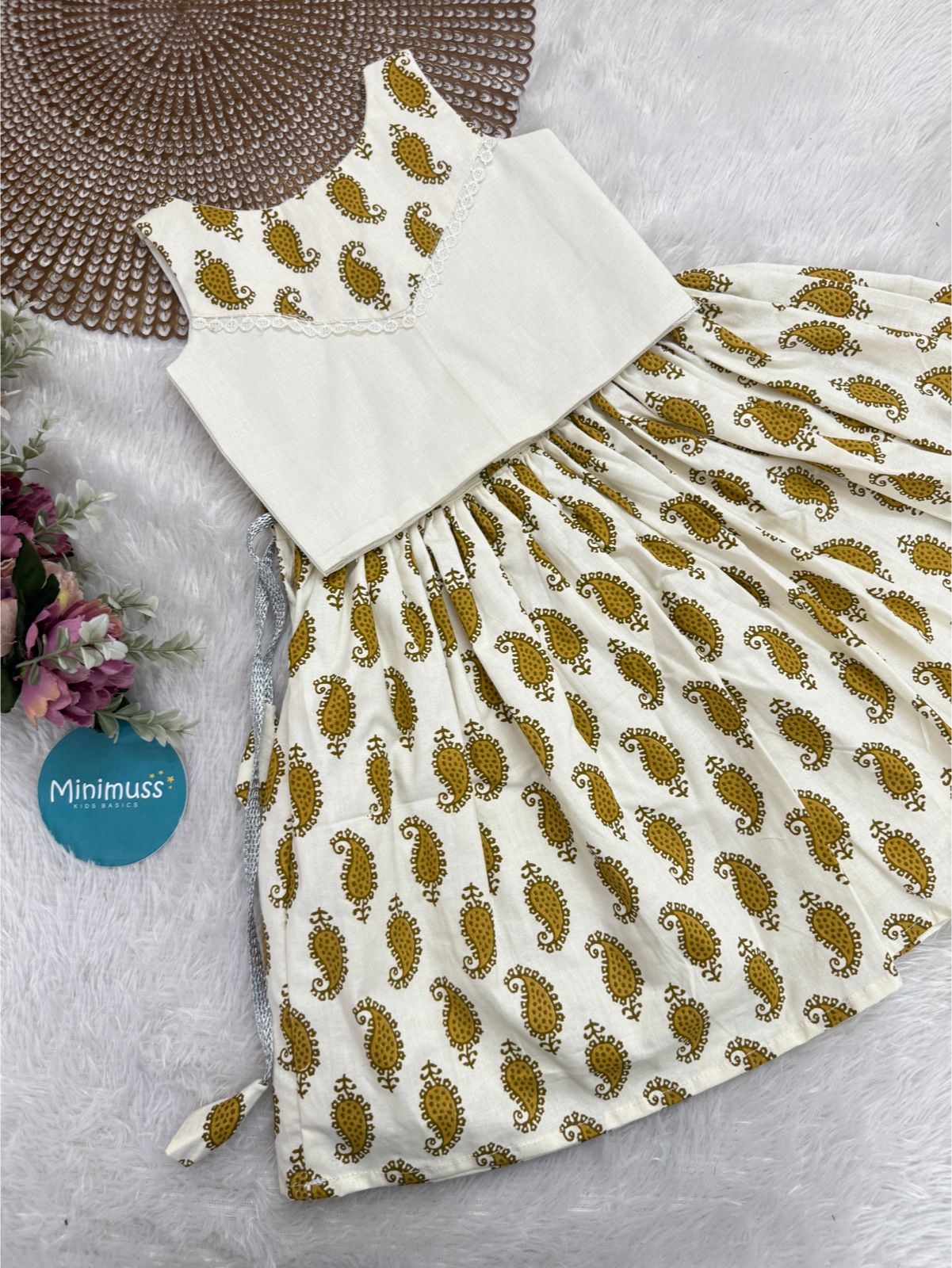 MINI ONAM -M11- MUSTARD MANDALA SKIRT SET