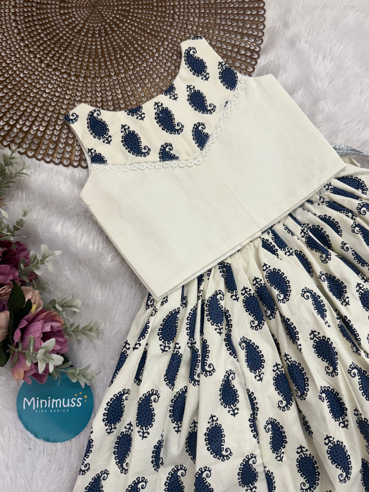 MINI ONAM -M12- BLUE MANDALA SKIRT SET