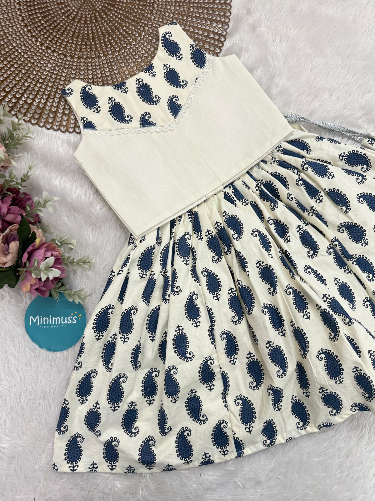 MINI ONAM -M12- BLUE MANDALA SKIRT SET