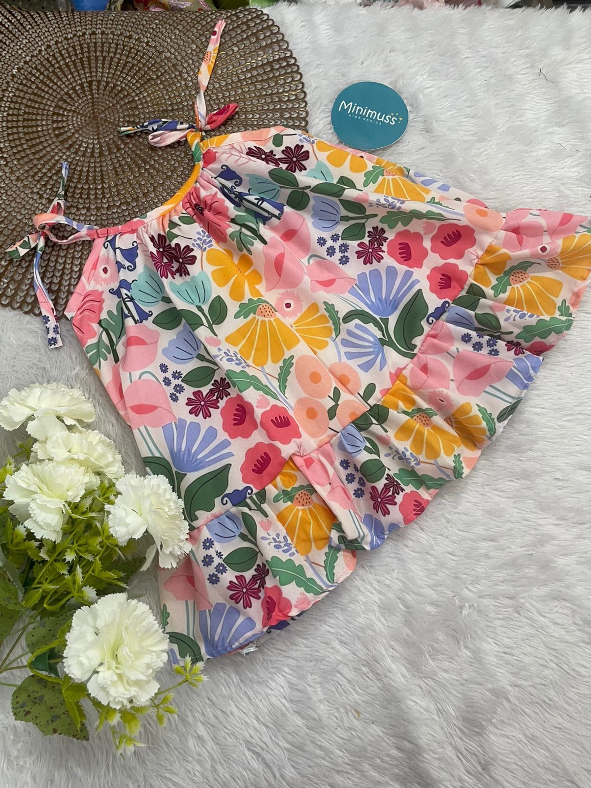 MINI GLOW- MUTICOLOUR  KNOTTED FROCK