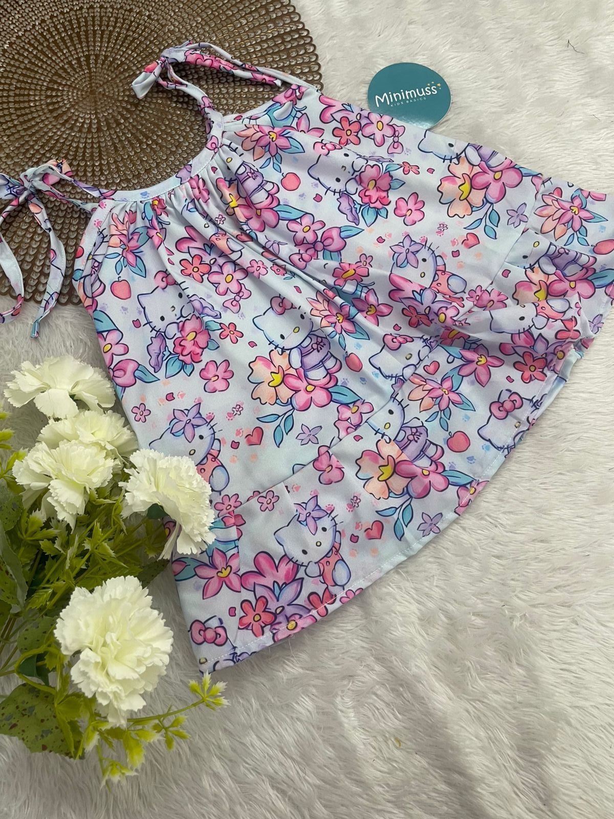 MINI GLOW- KITTY  KNOTTED FROCK