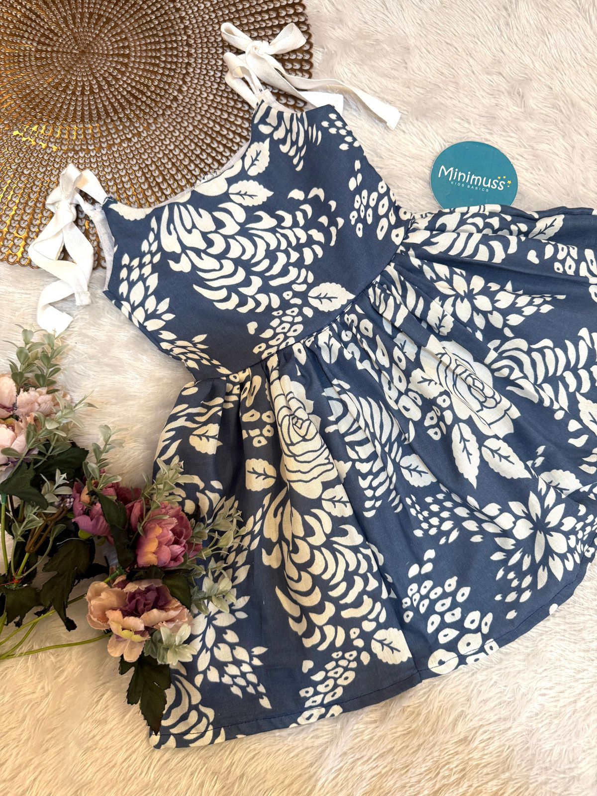 SUNBLUSH-F04-POWDER BLUE KNOTTED FROCK