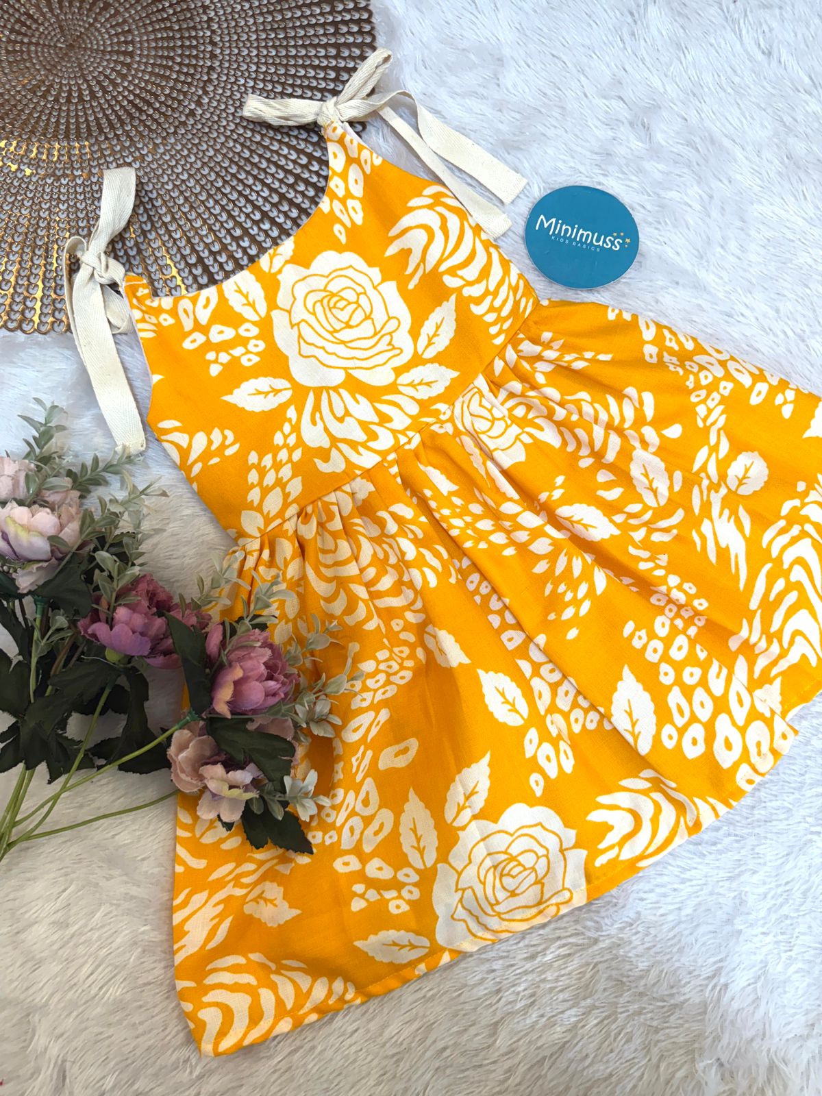 SUNBLUSH-F01-YELLOW KNOTTED FROCK