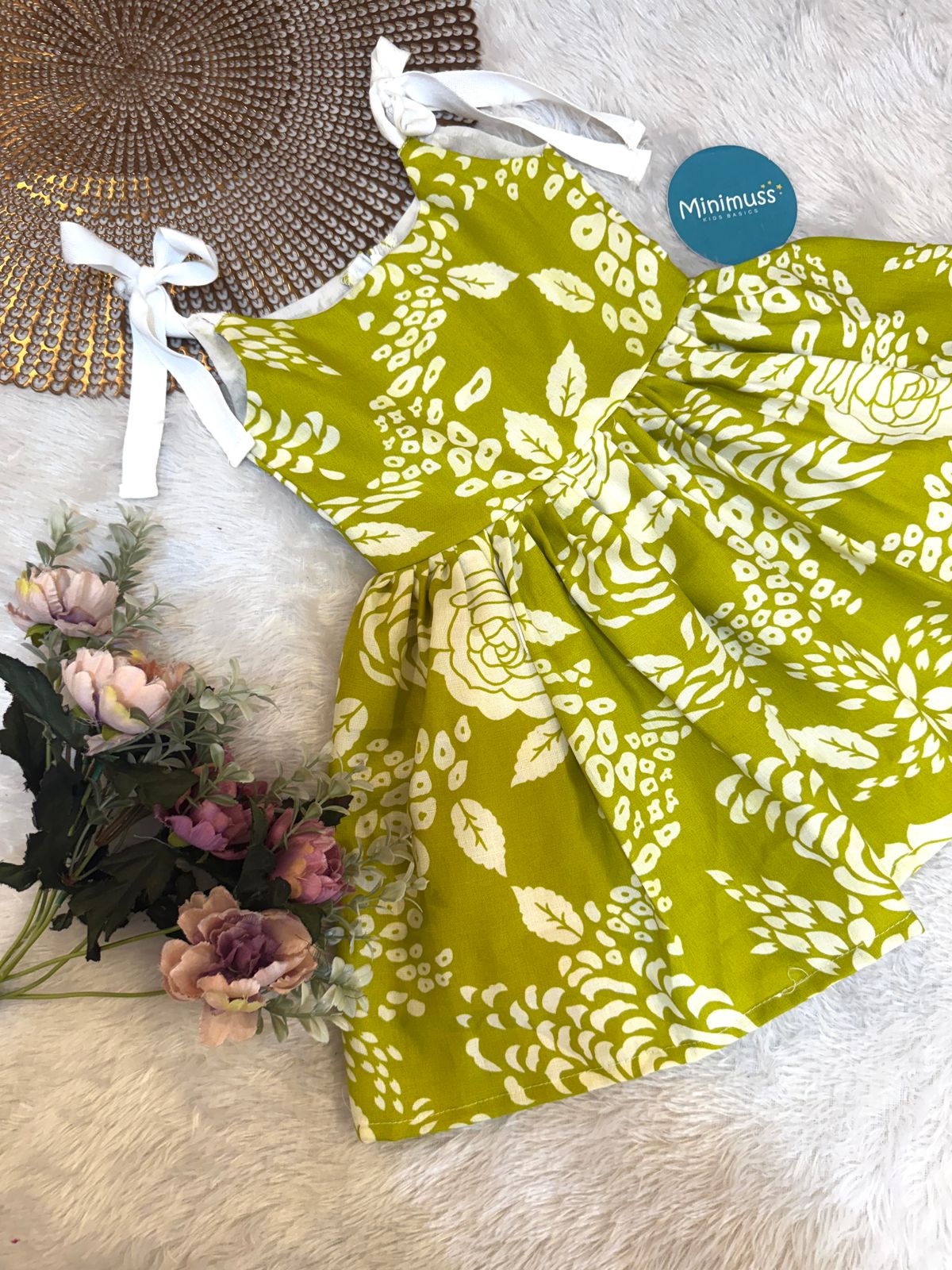 SUNBLUSH-F03-GREEN KNOTTED FROCK