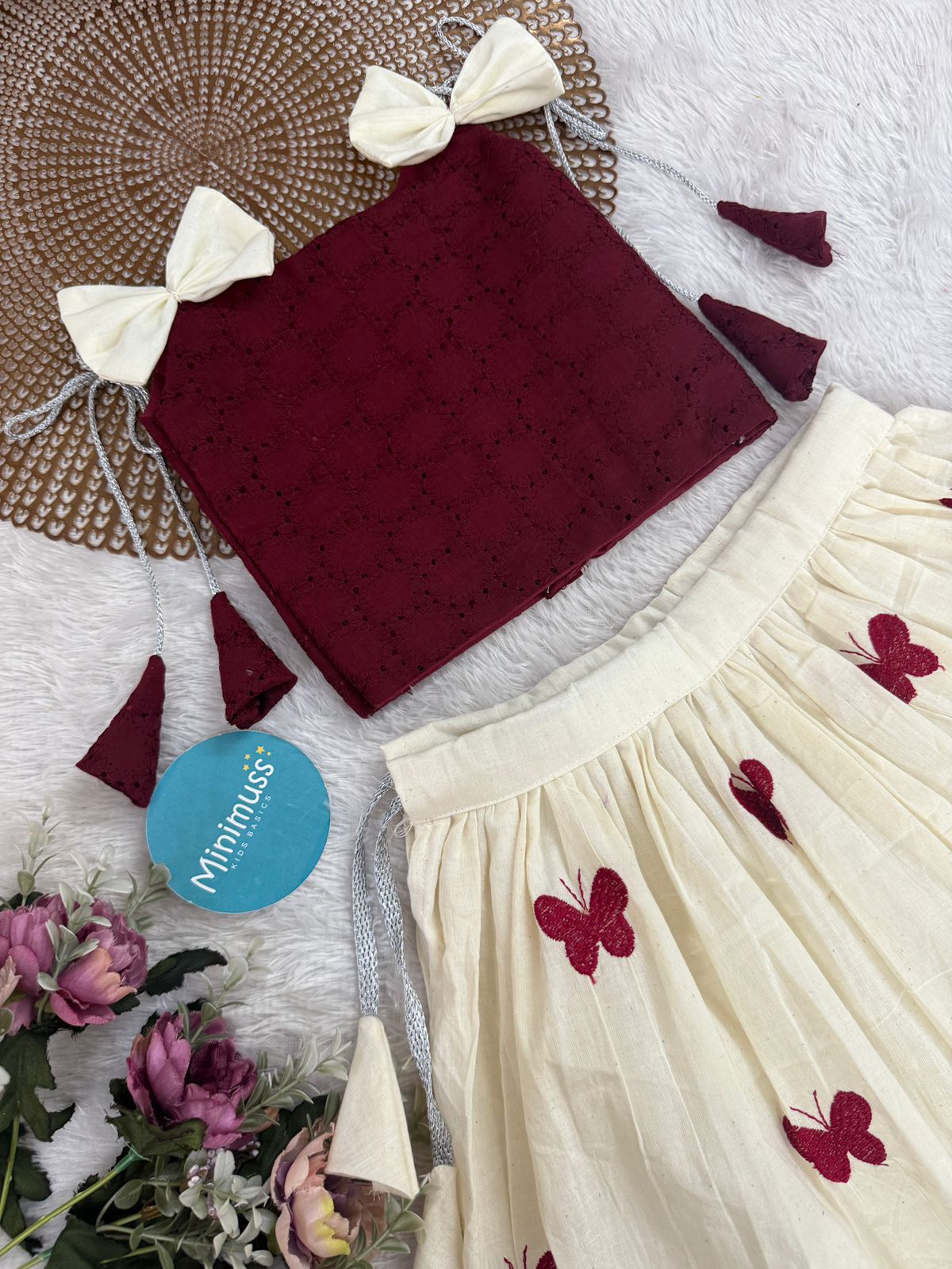 SUMMER CIRCUS-S03 MAROON SKIRT SET