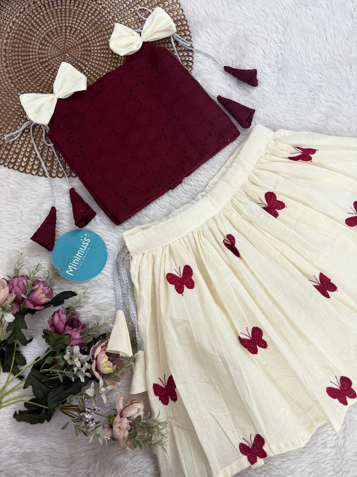 SUMMER CIRCUS-S03 MAROON SKIRT SET