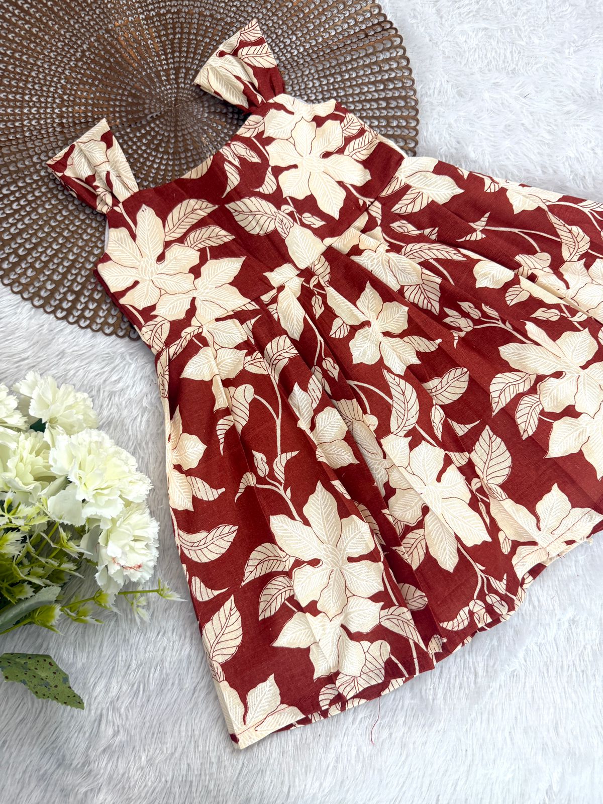 SUNBLUSH-F05-RUST FLORAL FROCK