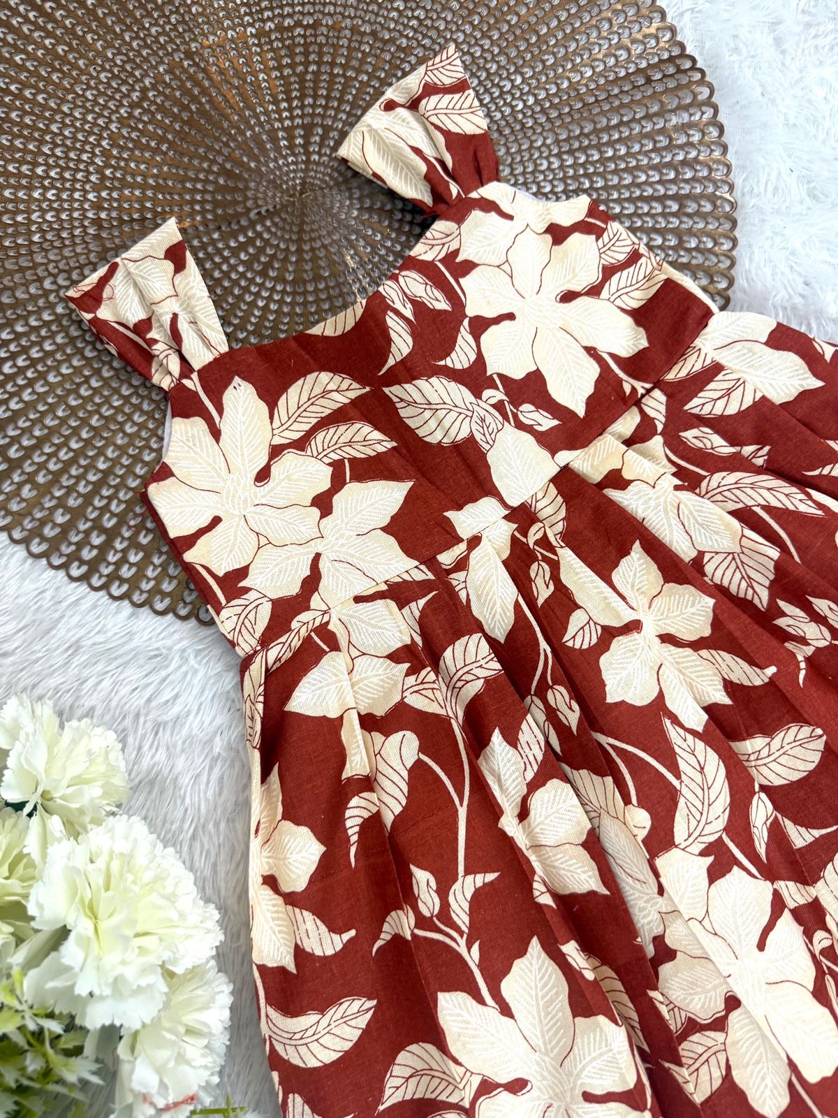 SUNBLUSH-F05-RUST FLORAL FROCK