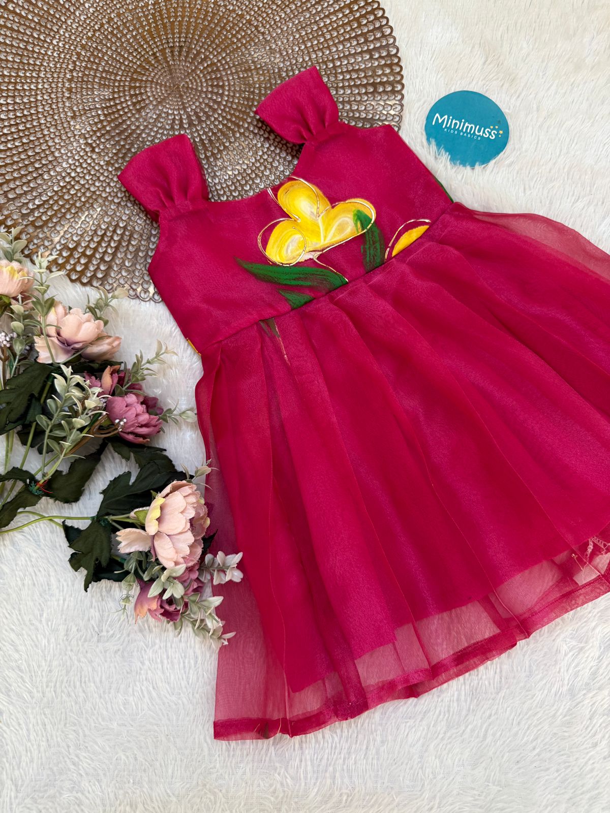 BUBBLY BLOSSOM -F29  PINK ORGANZA FROCK