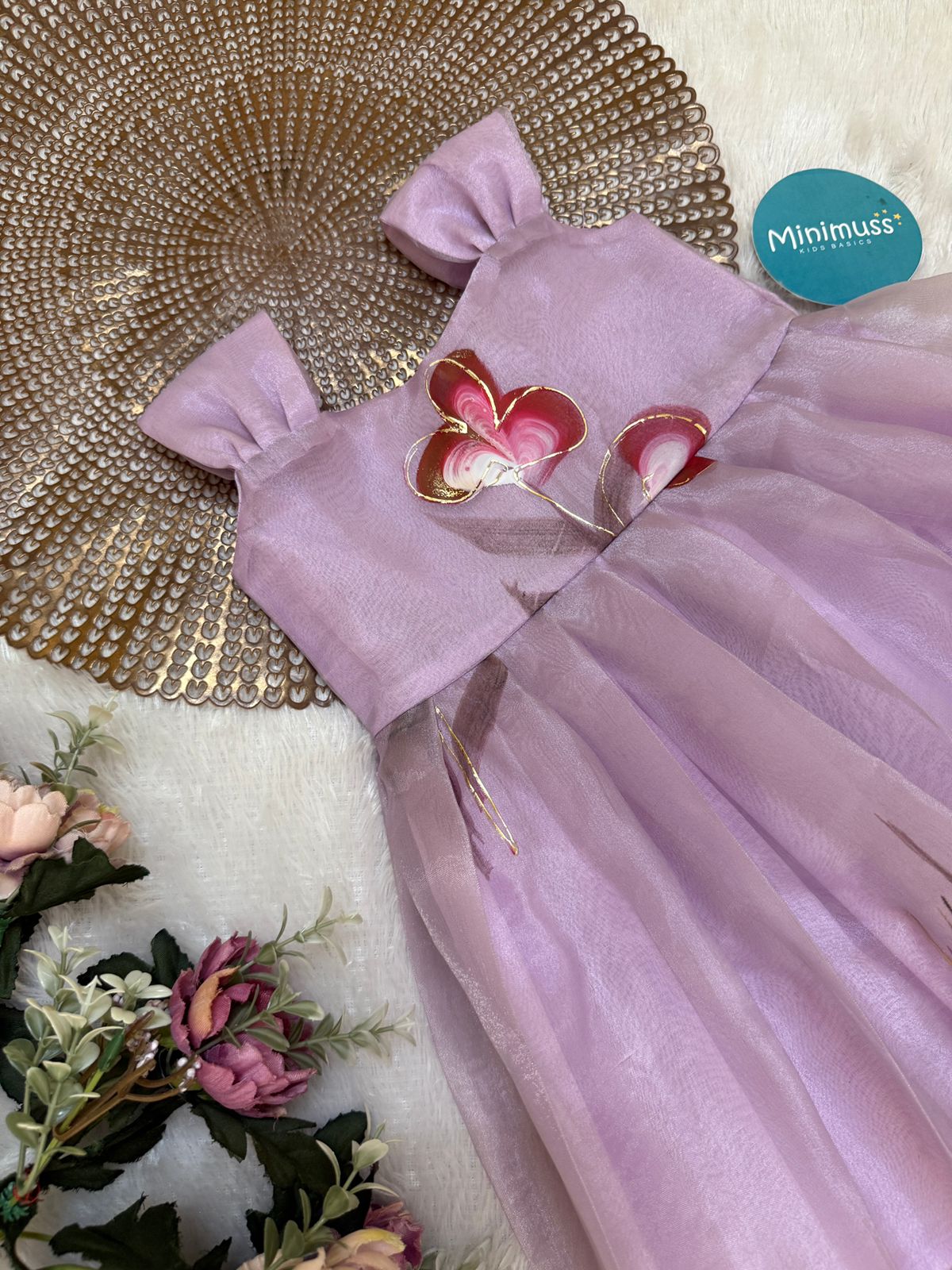 BUBBLY BLOSSOM -F20  LAVENDER ORGANZA FROCK