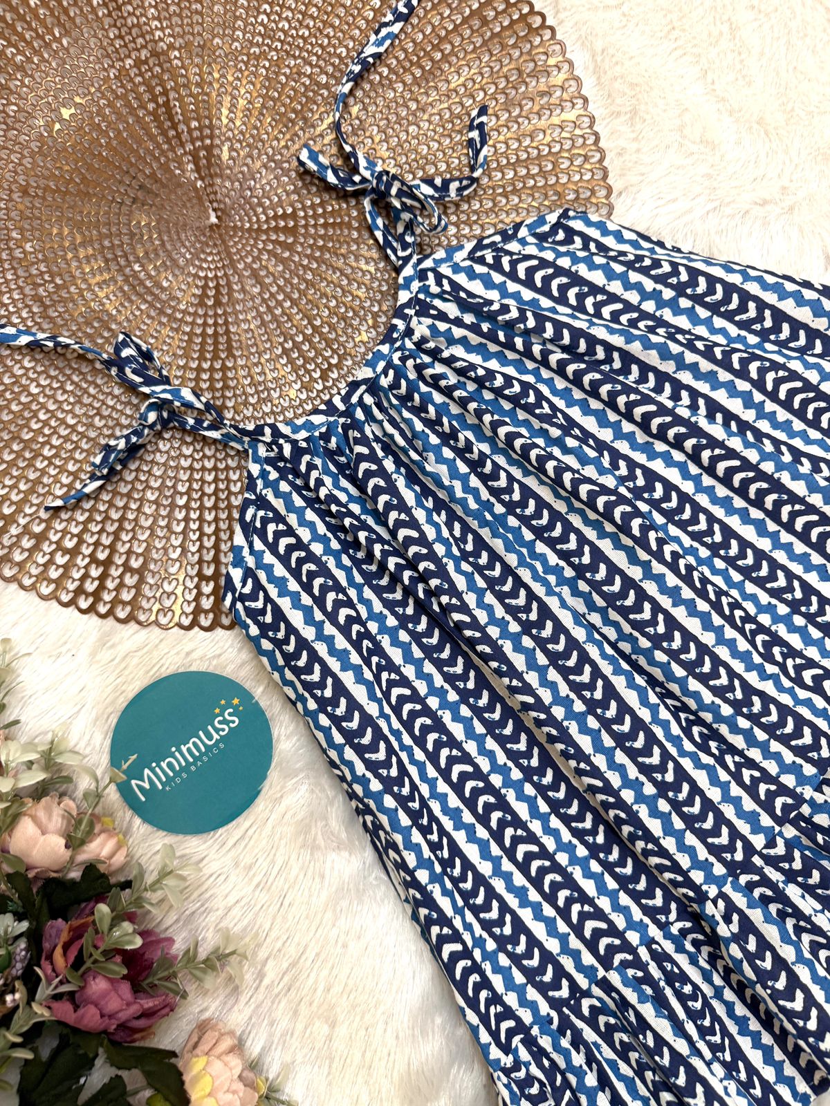 MINI GLOW- DC016 INDIGO KNOTTED FROCK