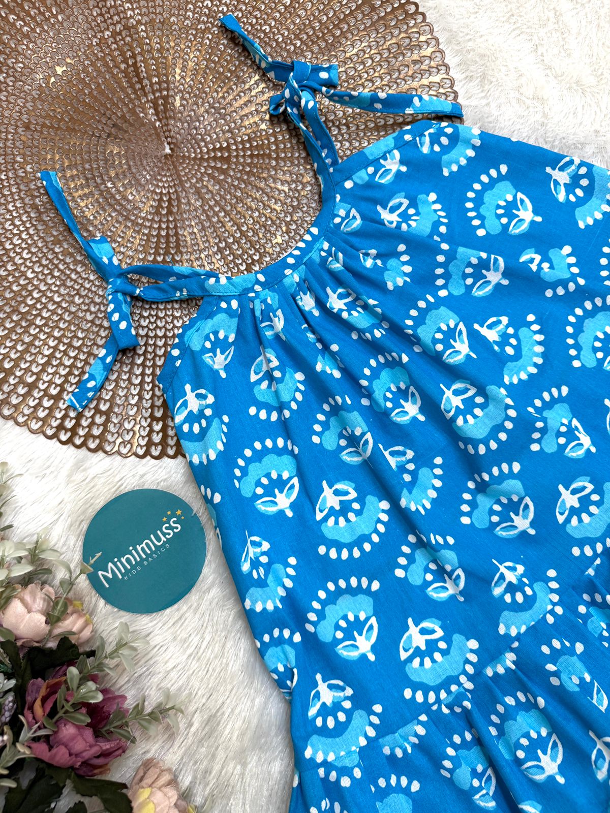 MINI GLOW- DC010 BLUE KNOTTED FROCK