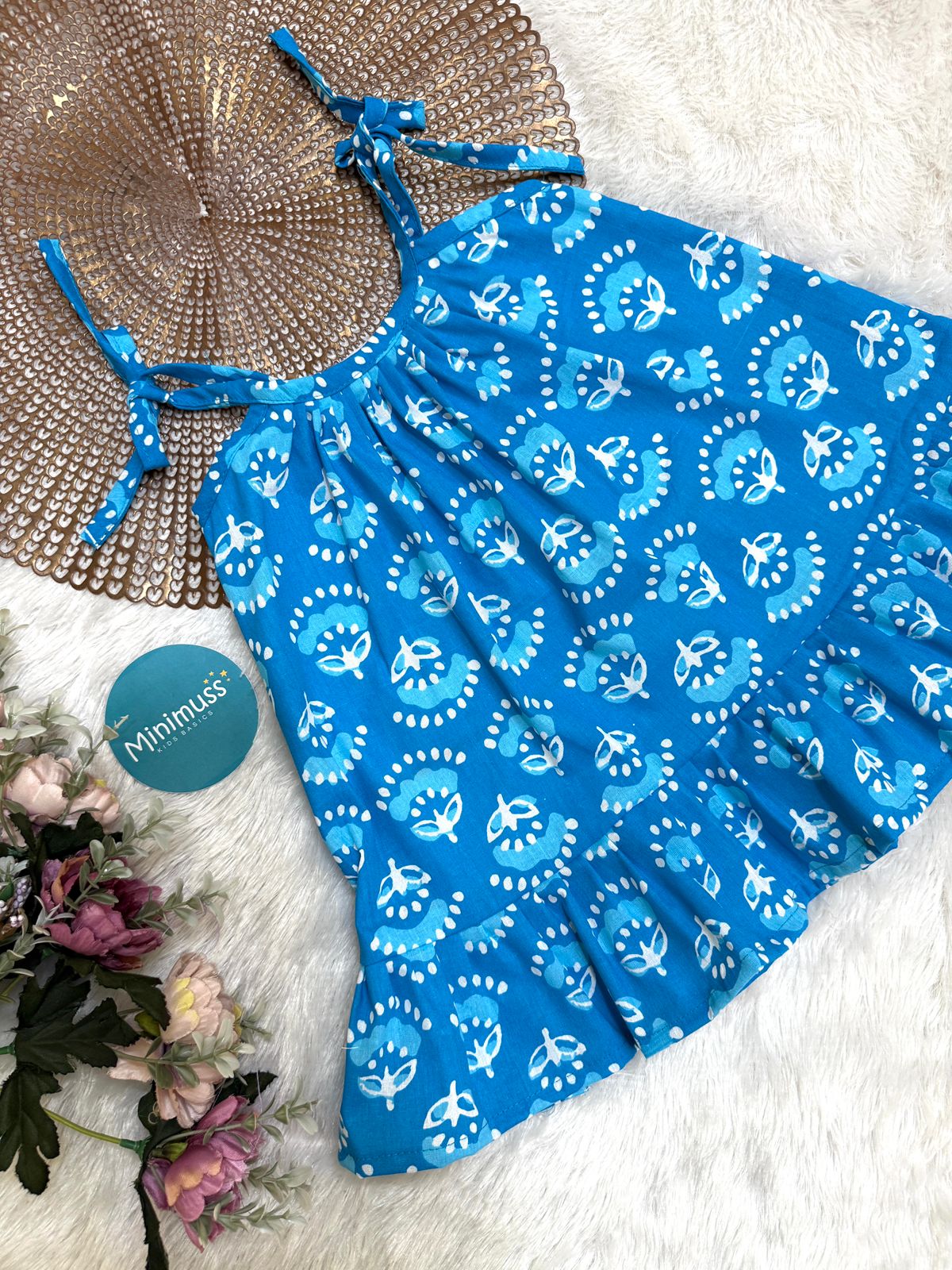 MINI GLOW- DC010 BLUE KNOTTED FROCK