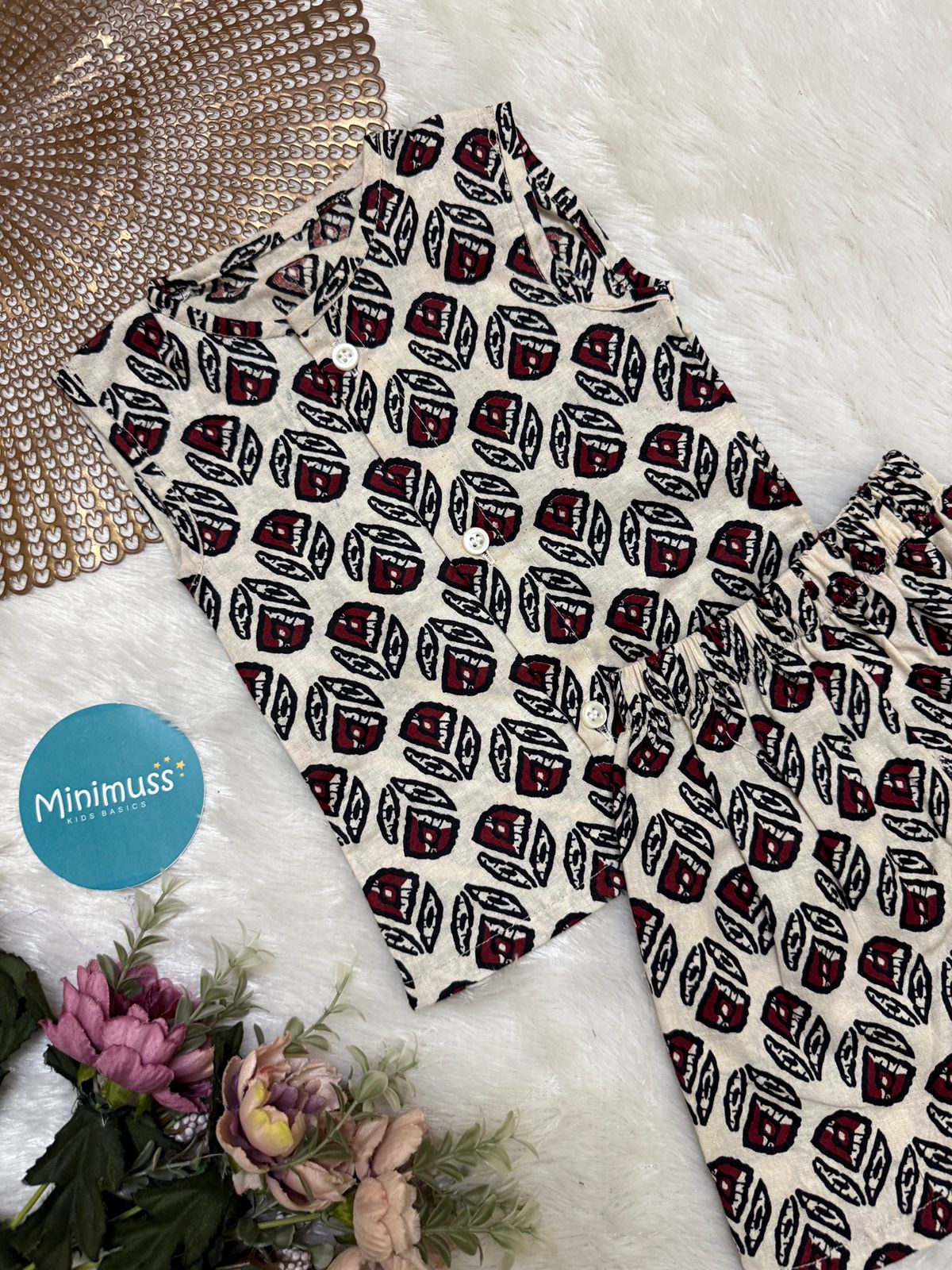 DAILY PLAY- DC023  WHITE  FLOWER COORD SET