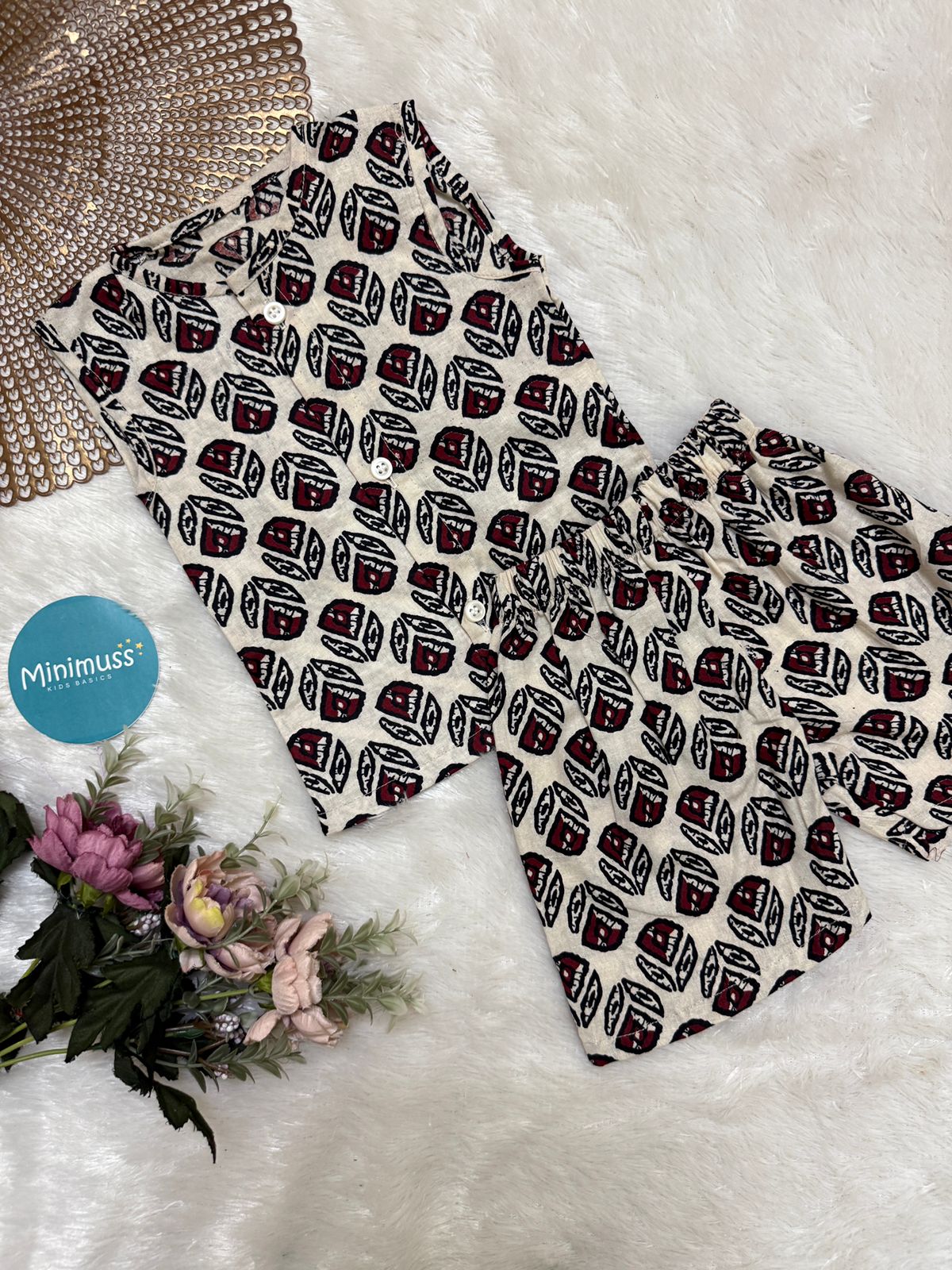 DAILY PLAY- DC023  WHITE  FLOWER COORD SET