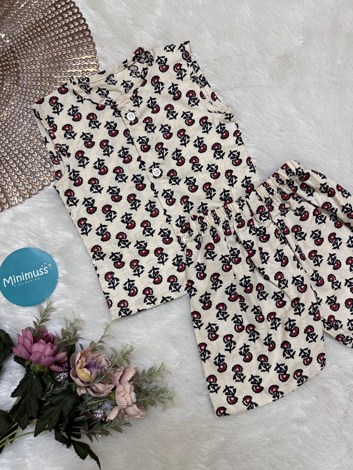 DAILY PLAY- DC025 WHITE RED  FLOWER COORD SET