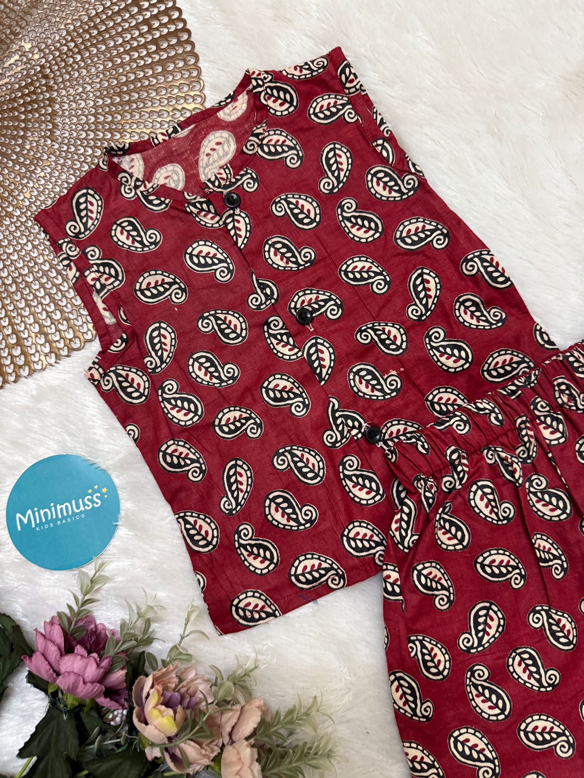 DAILY PLAY- DC028 MAROON LEAF COORD SET