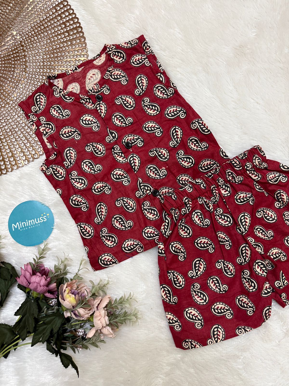 DAILY PLAY- DC028 MAROON LEAF COORD SET