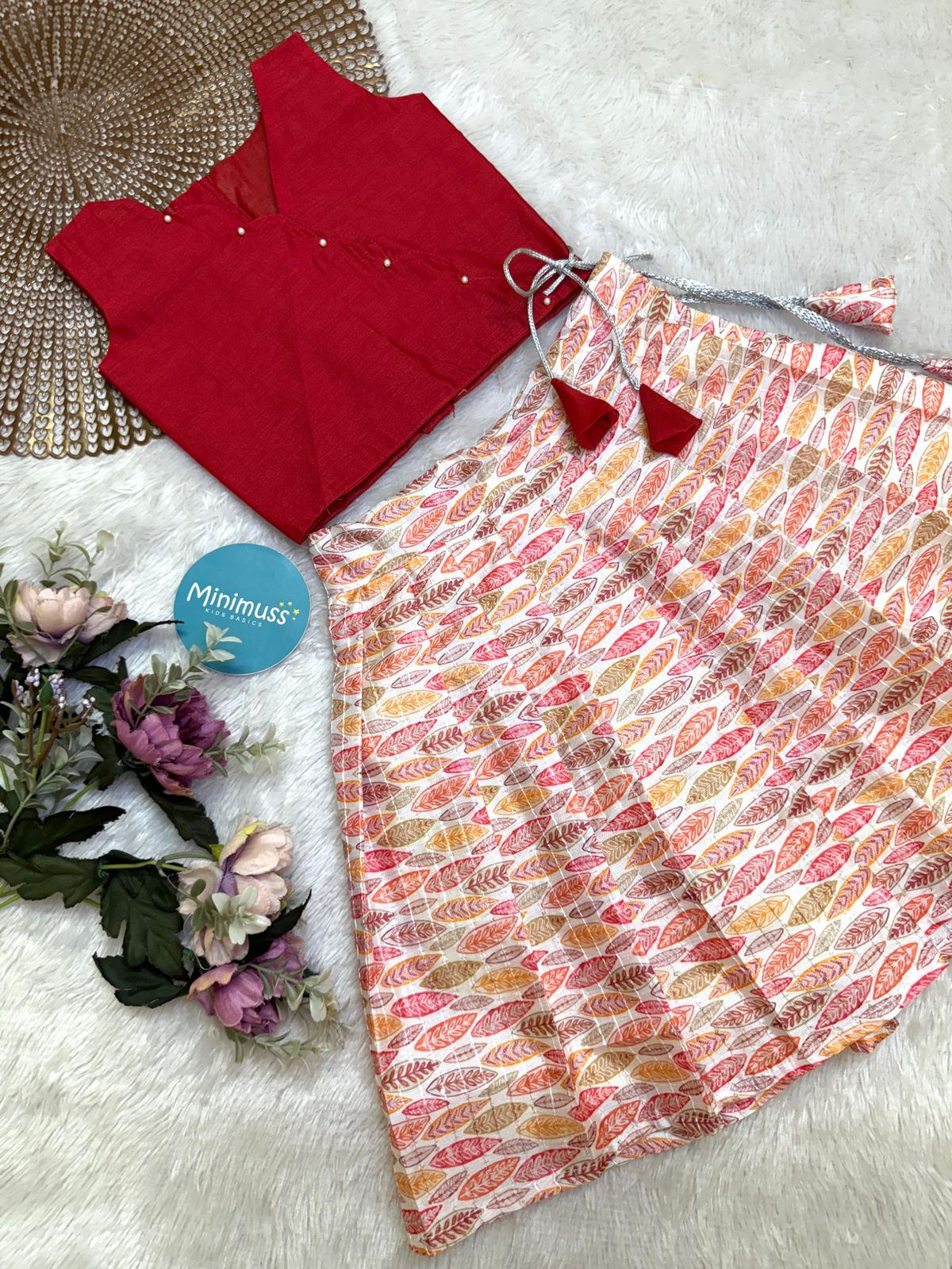 GLOW & FLOW - DC039- RED SKIRT SET