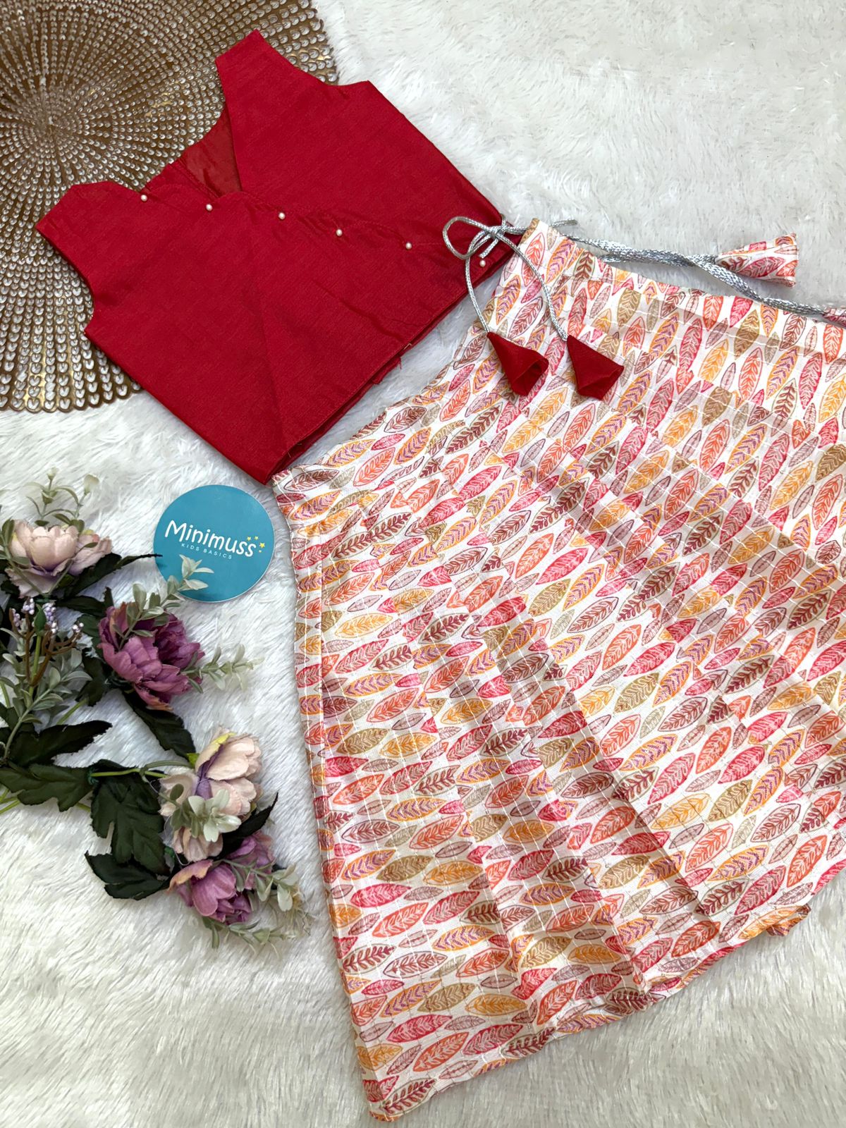 GLOW & FLOW - DC039- RED SKIRT SET