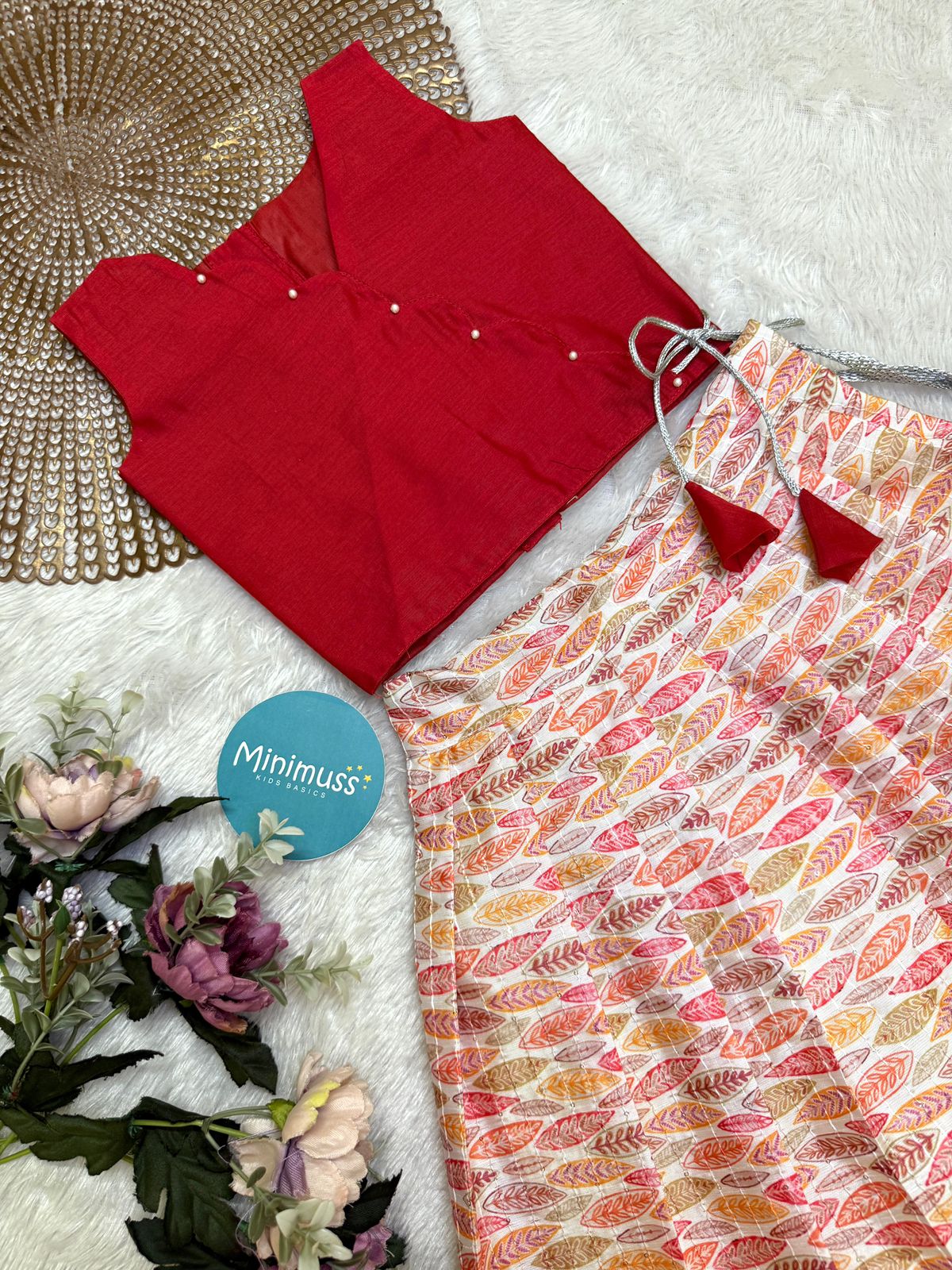 GLOW & FLOW - DC039- RED SKIRT SET