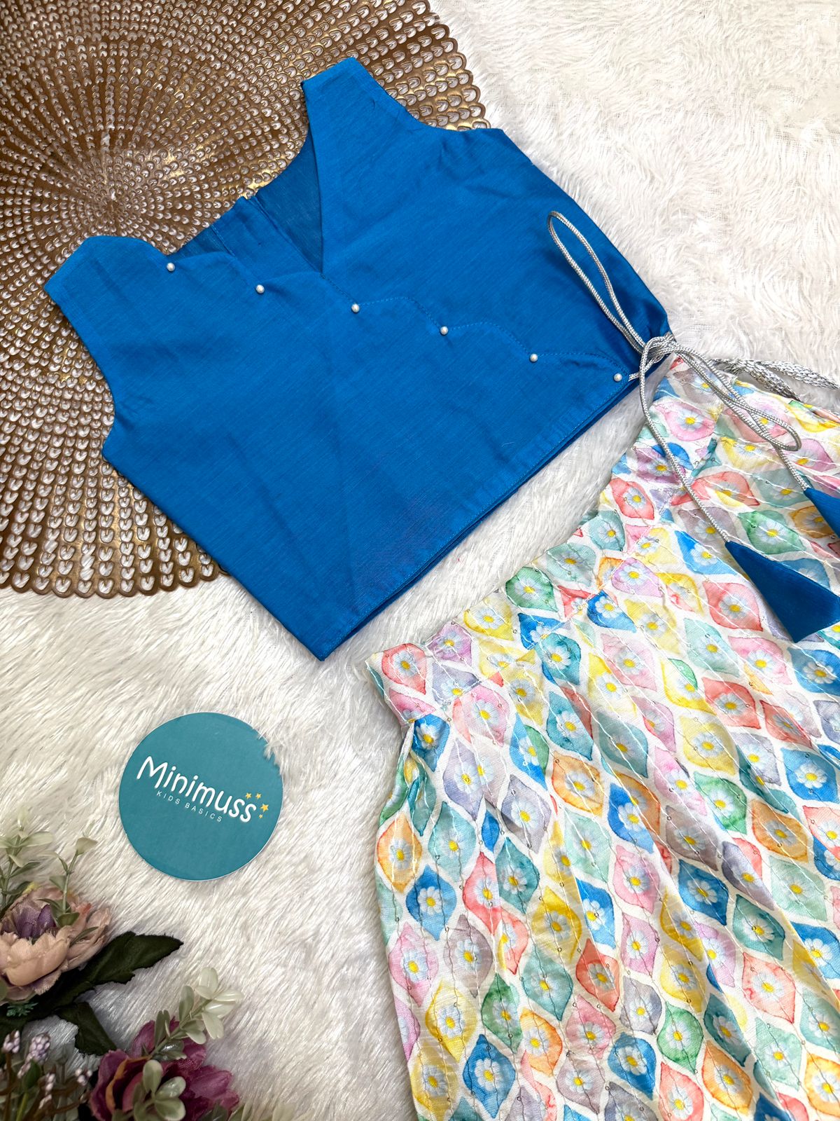 GLOW & FLOW -  DC040- BLUE SKIRT SET