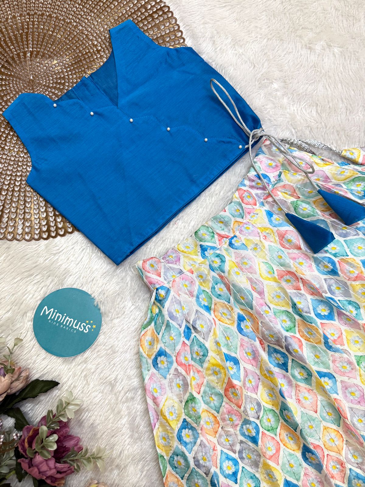 GLOW & FLOW -  DC040- BLUE SKIRT SET