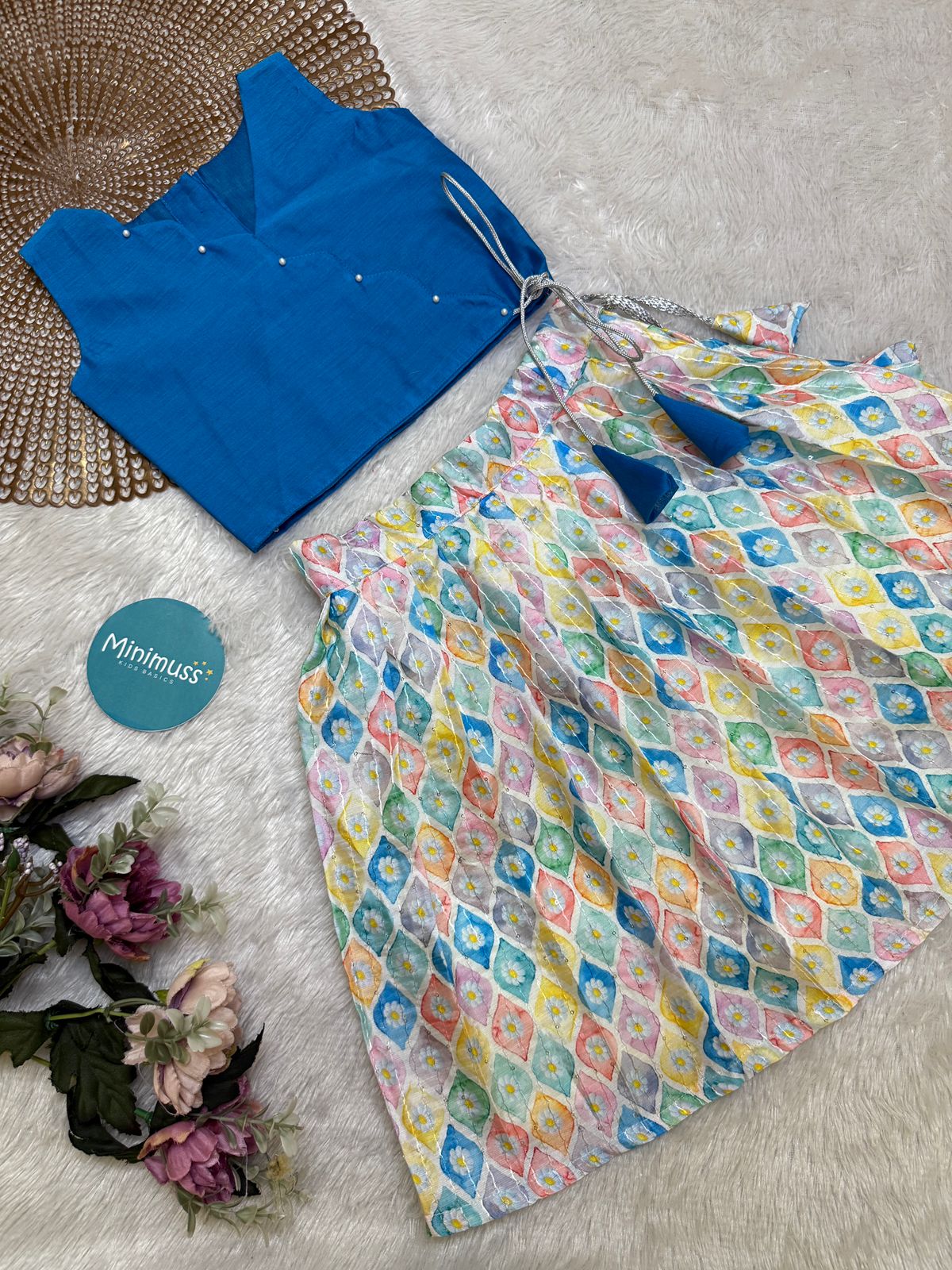 GLOW & FLOW -  DC040- BLUE SKIRT SET