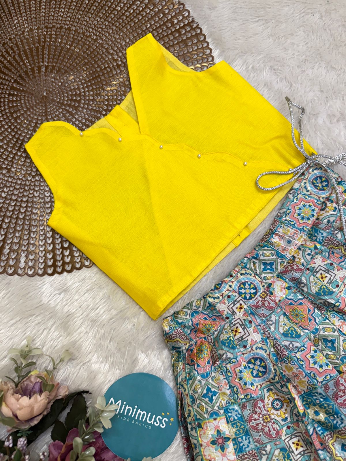 GLOW & FLOW  - DC041- YELLOW  SKIRT SET