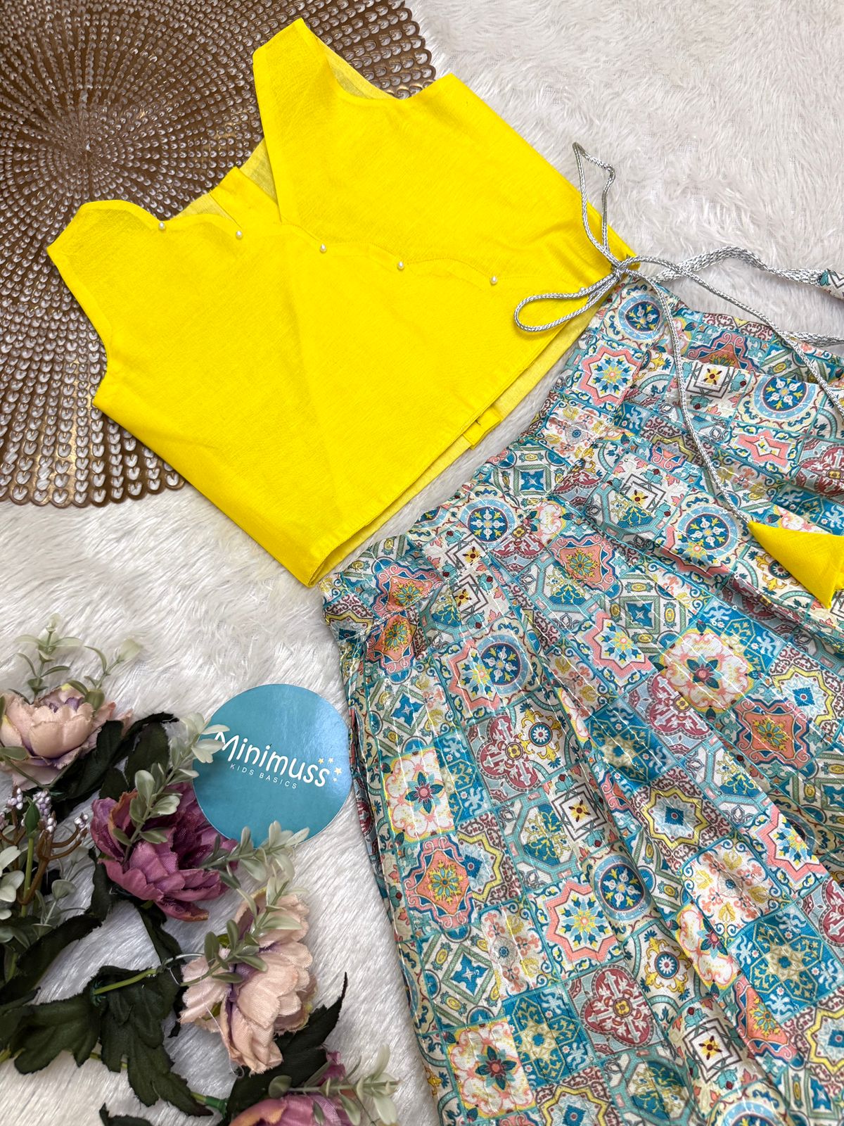 GLOW & FLOW  - DC041- YELLOW  SKIRT SET