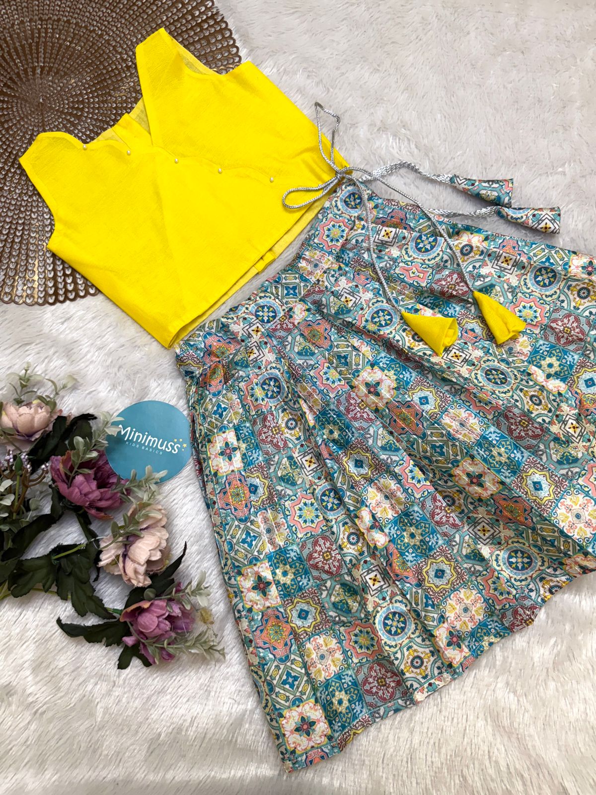 GLOW & FLOW  - DC041- YELLOW  SKIRT SET