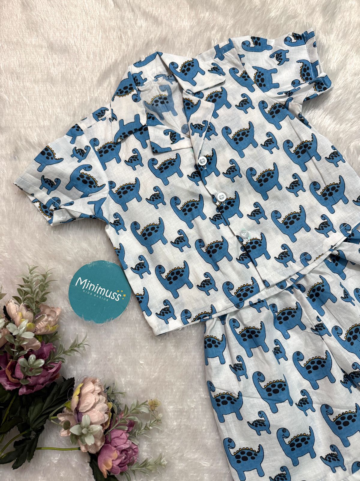 COOL CUB-DC048- BOYS BLUE DINO CO-ORD SET