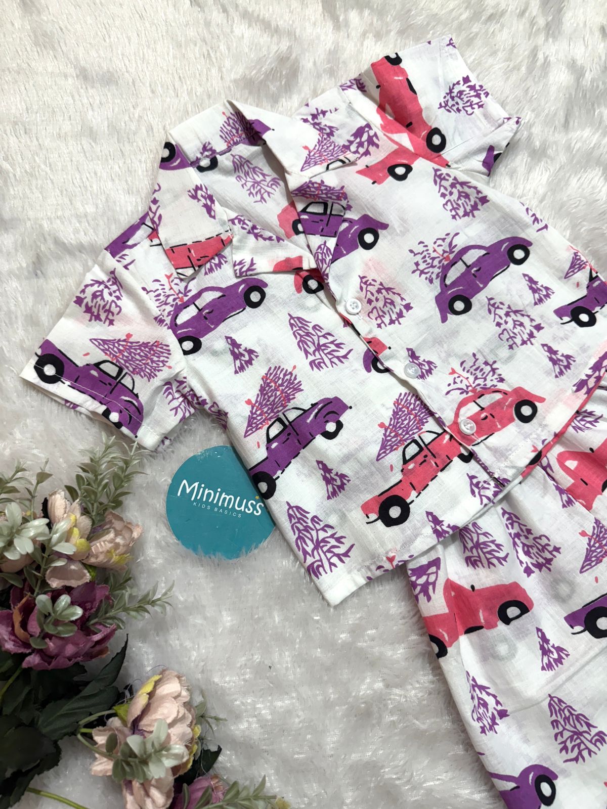 COOL CUB-DC049- BOYS PINK CAR CO-ORD SET