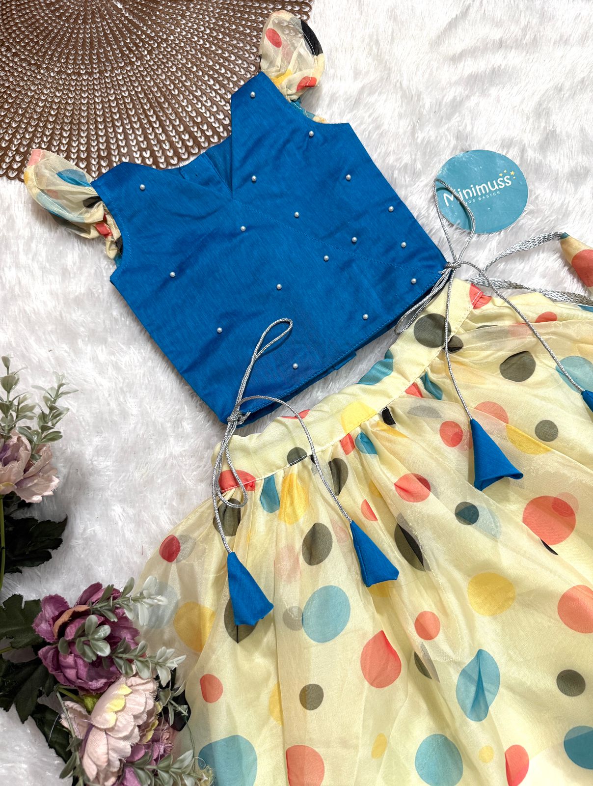 DOLLY DOTS -DC063- Blue ORGANZA SKIRT SET