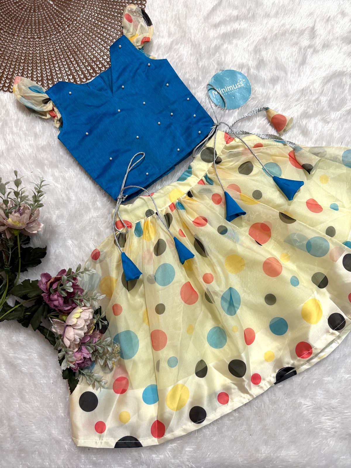 DOLLY DOTS -DC063- Blue ORGANZA SKIRT SET