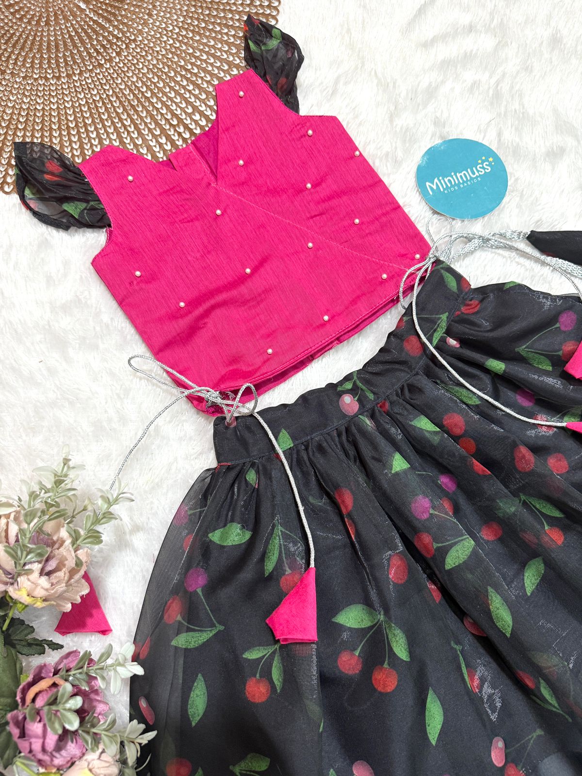 DOLLY DOTS -DC065- PINK ORGANZA SKIRT SET