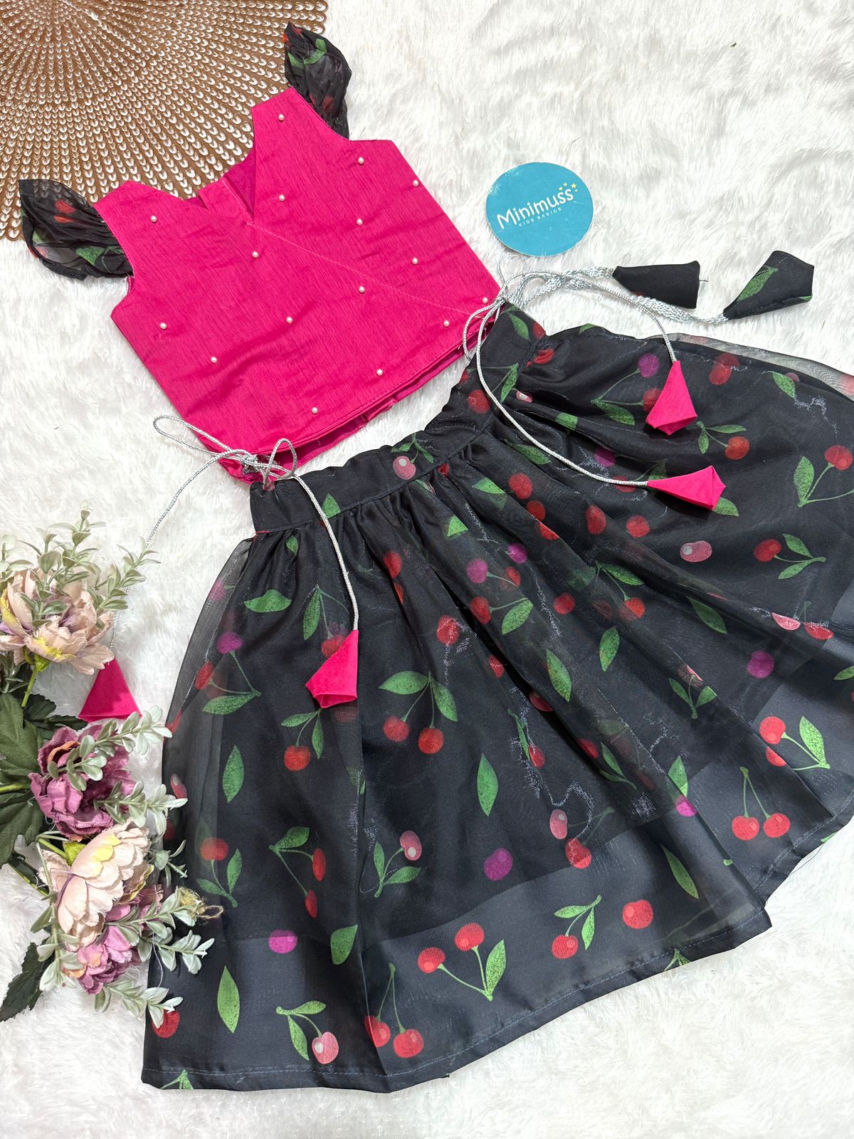 DOLLY DOTS -DC065- PINK ORGANZA SKIRT SET