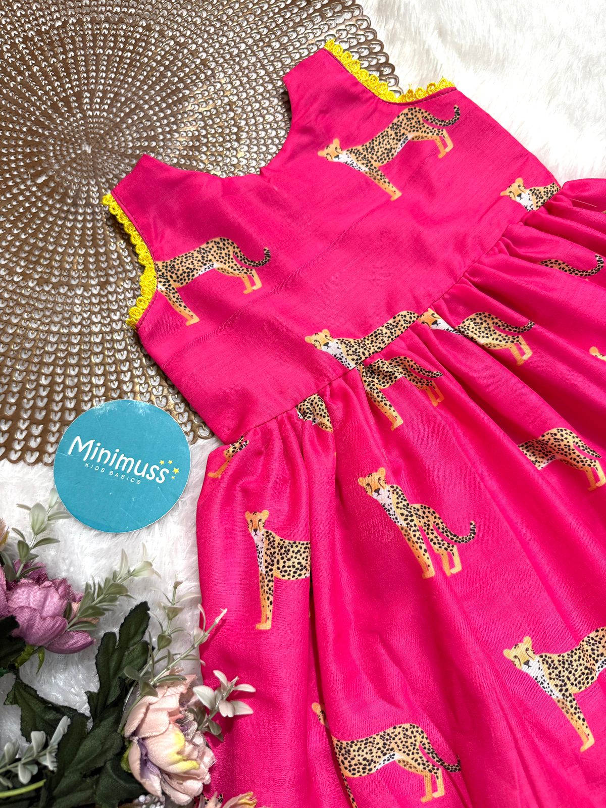 DREAMY DAISY- DC070 PINK CHEETAH FROCK