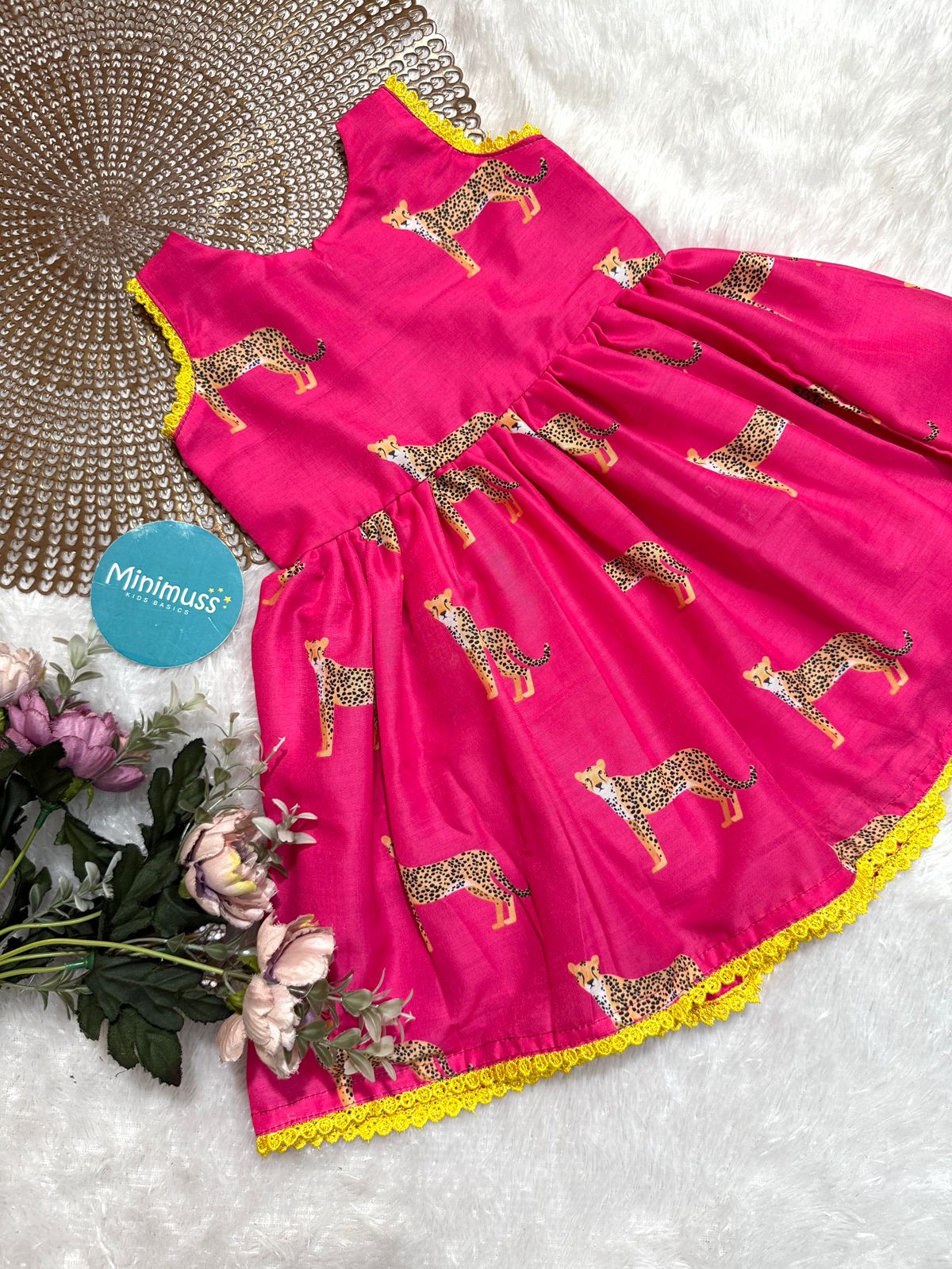 DREAMY DAISY- DC070 PINK CHEETAH FROCK